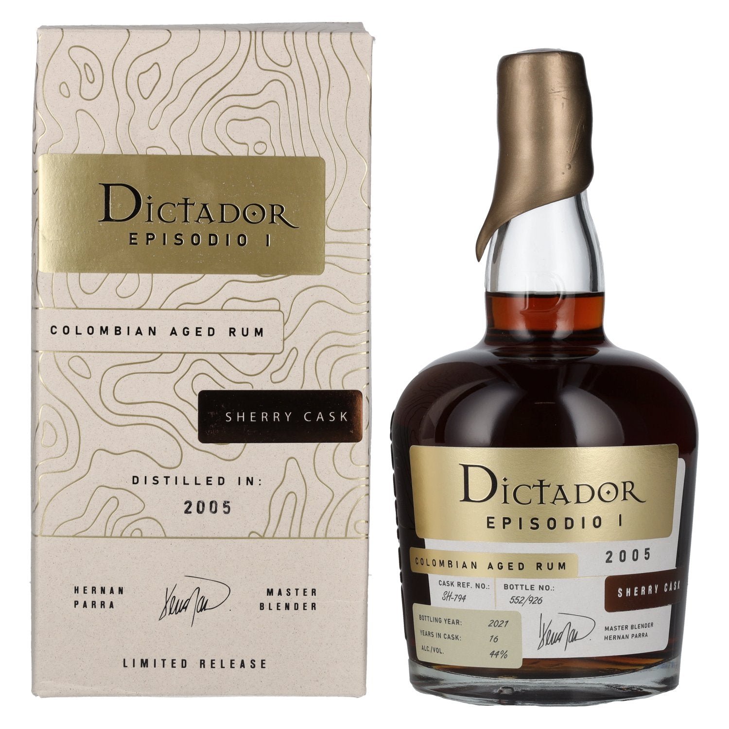 Dictador EPISODIO I 16 Years Old SHERRY CASK Rum 2005 44% Vol. 0,7l in Giftbox