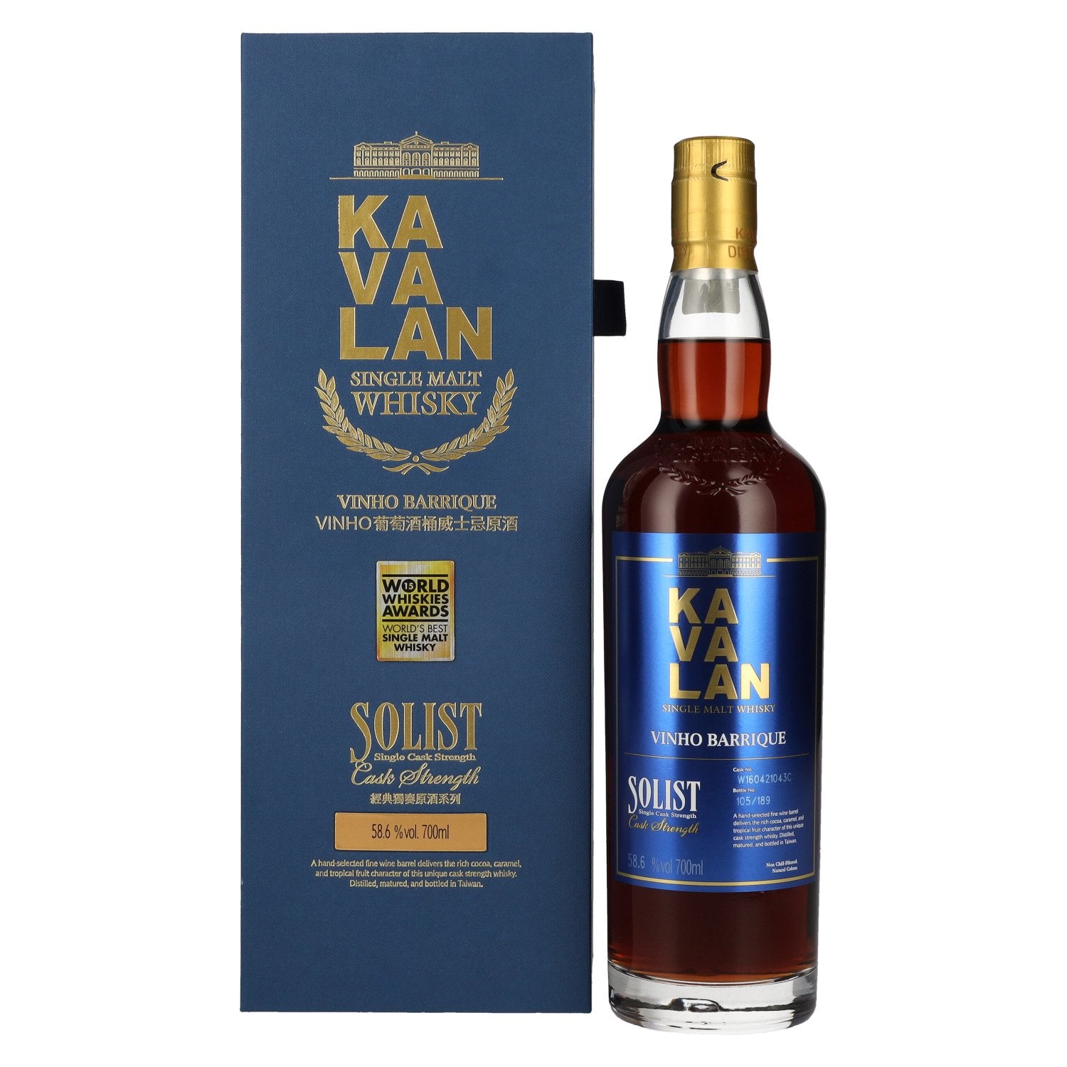 Kavalan SOLIST Vinho Barrique Cask 58,6% Vol. 0,7l in Giftbox