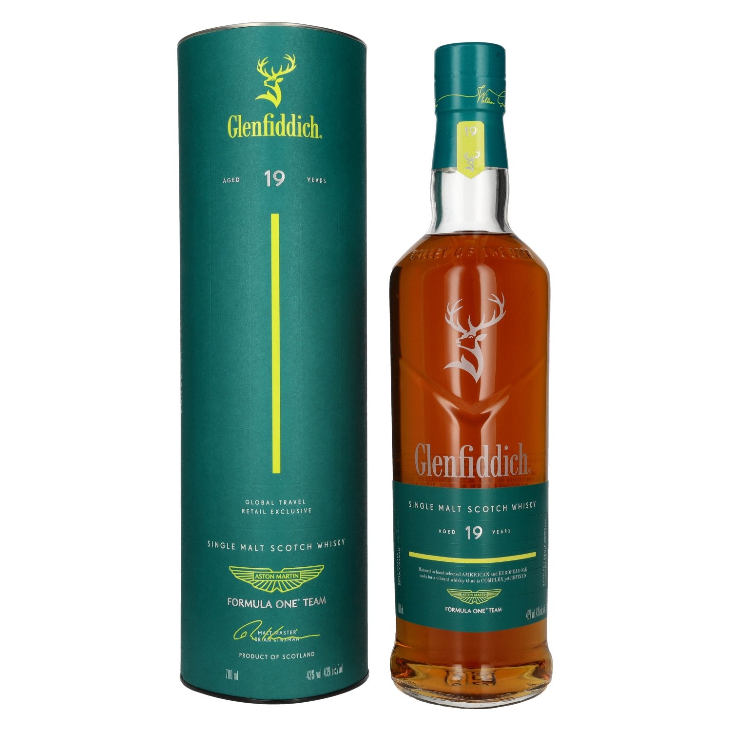 Glenfiddich 19 Years Old ASTON MARTIN FORMULA ONE TEAM Single Malt Scotch Whisky 43% Vol. 0,7l in Giftbox