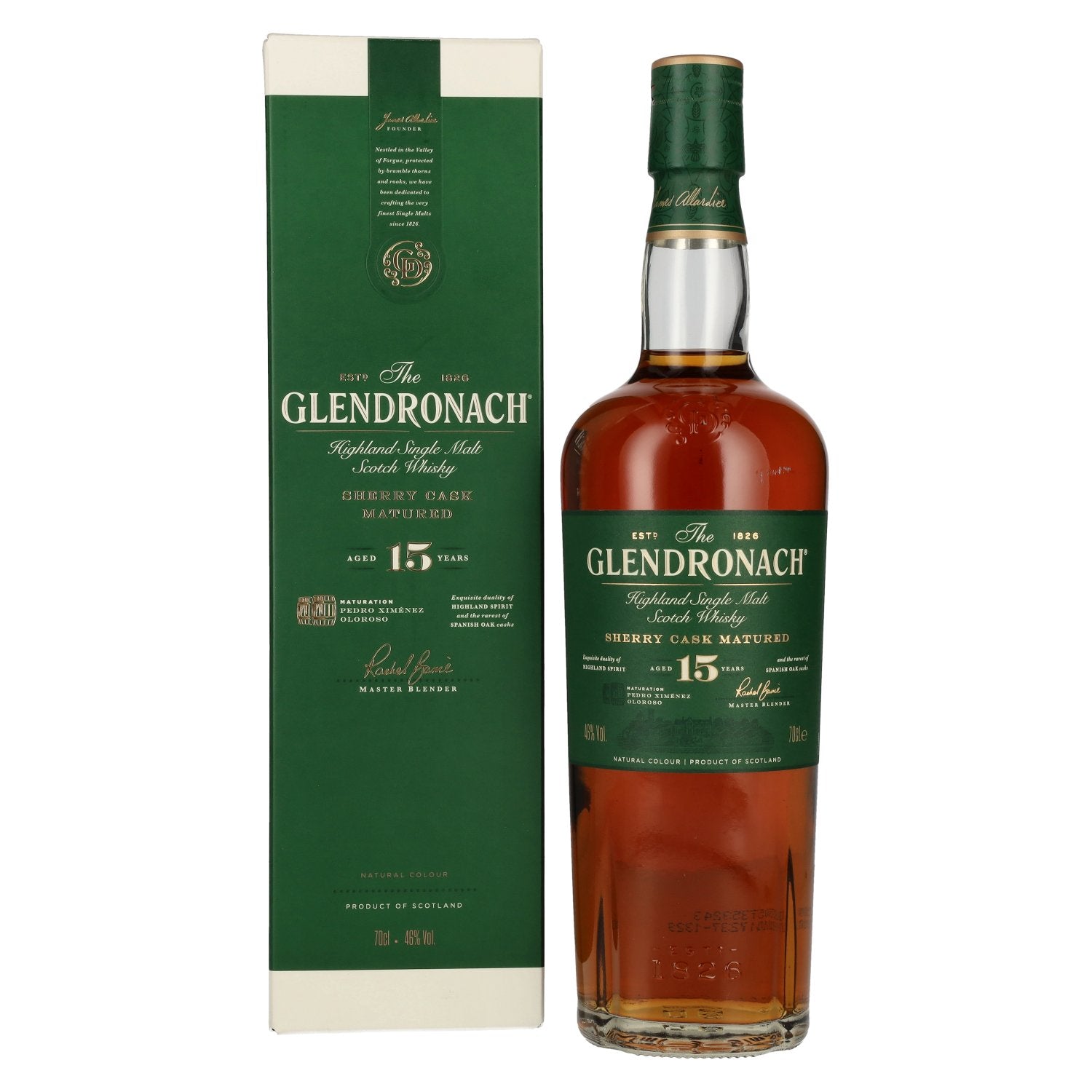 The GlenDronach 15 Years Old Highland Single Malt 46% Vol. 0,7l in Giftbox