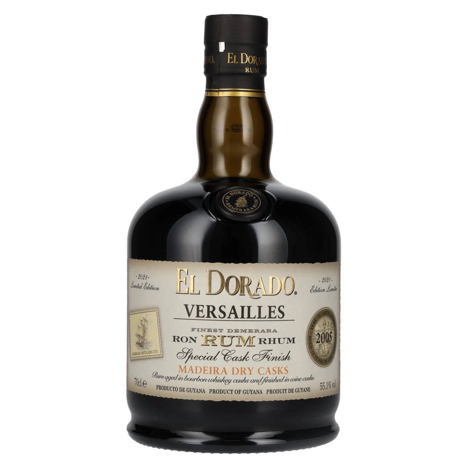 El Dorado Rum VERSAILLES Special Madeira Dry Casks 2005 55,1% Vol. 0,7l