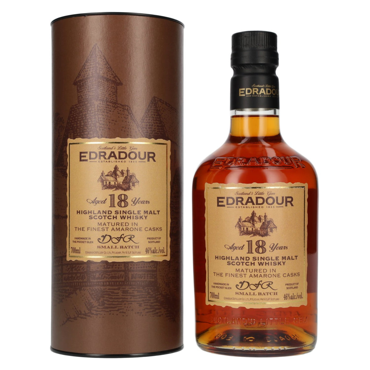 Edradour 18 Years Old DFR Amarone Cask Highland Single Malt Whisky 46% Vol. 0,7l in Giftbox