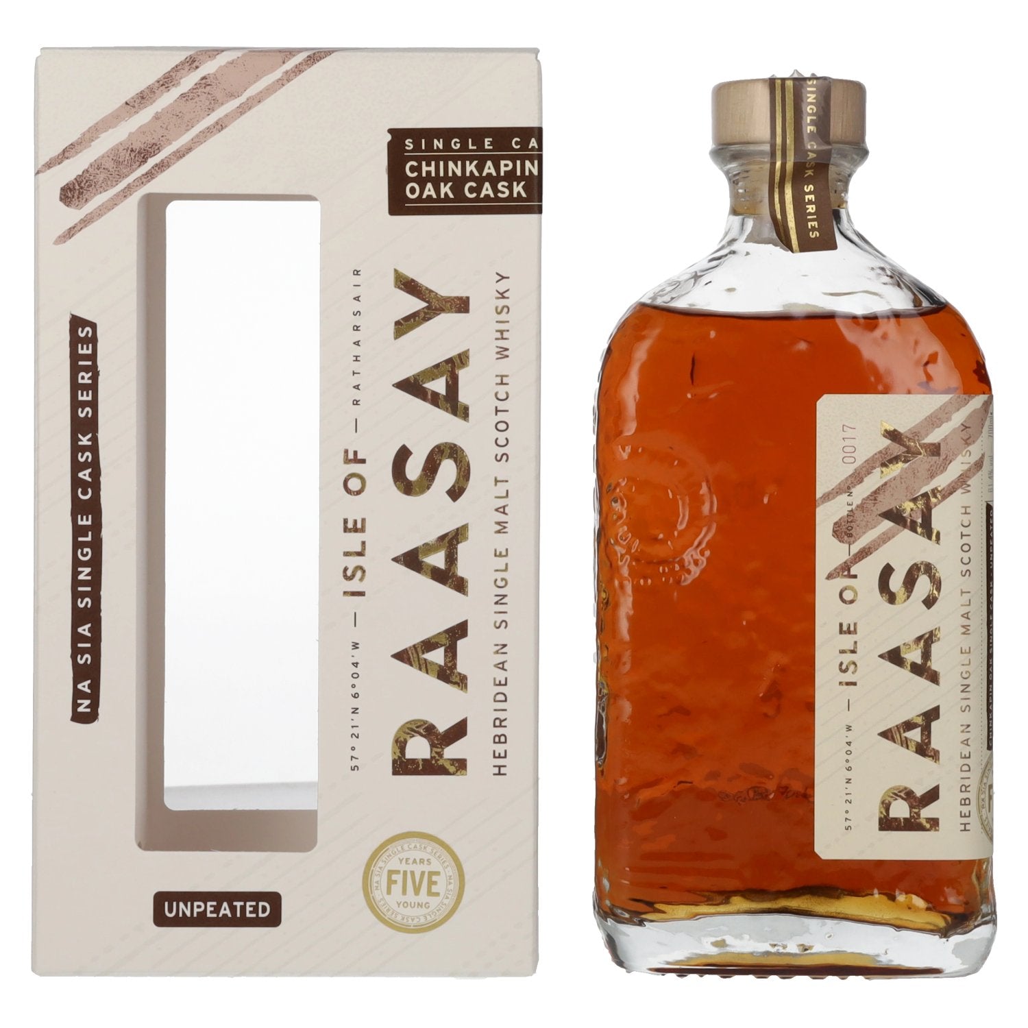 Isle of RAASAY 5 Years Old Chinkapin Oak Single Malt 61,4% Vol. 0,7l in Giftbox