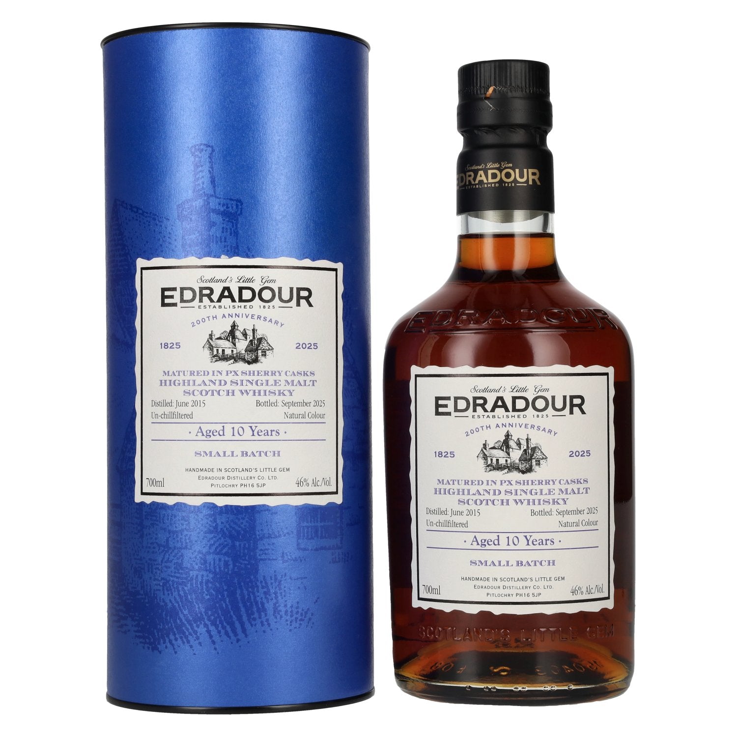 Edradour 10 Years Old Small Batch 200th Anniversary PX Sherry Cask 46% Vol. 0,7l in Giftbox