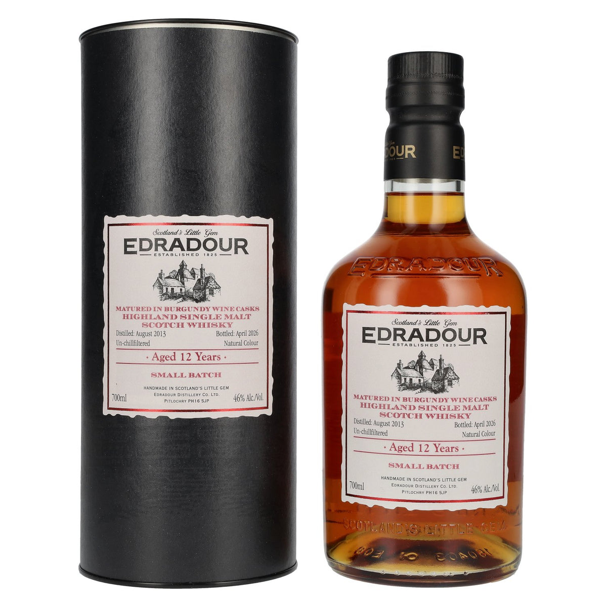 Edradour 12 Years Old Burgundy Cask Highland Single Malt Whisky 46% Vol. 0,7l in Giftbox