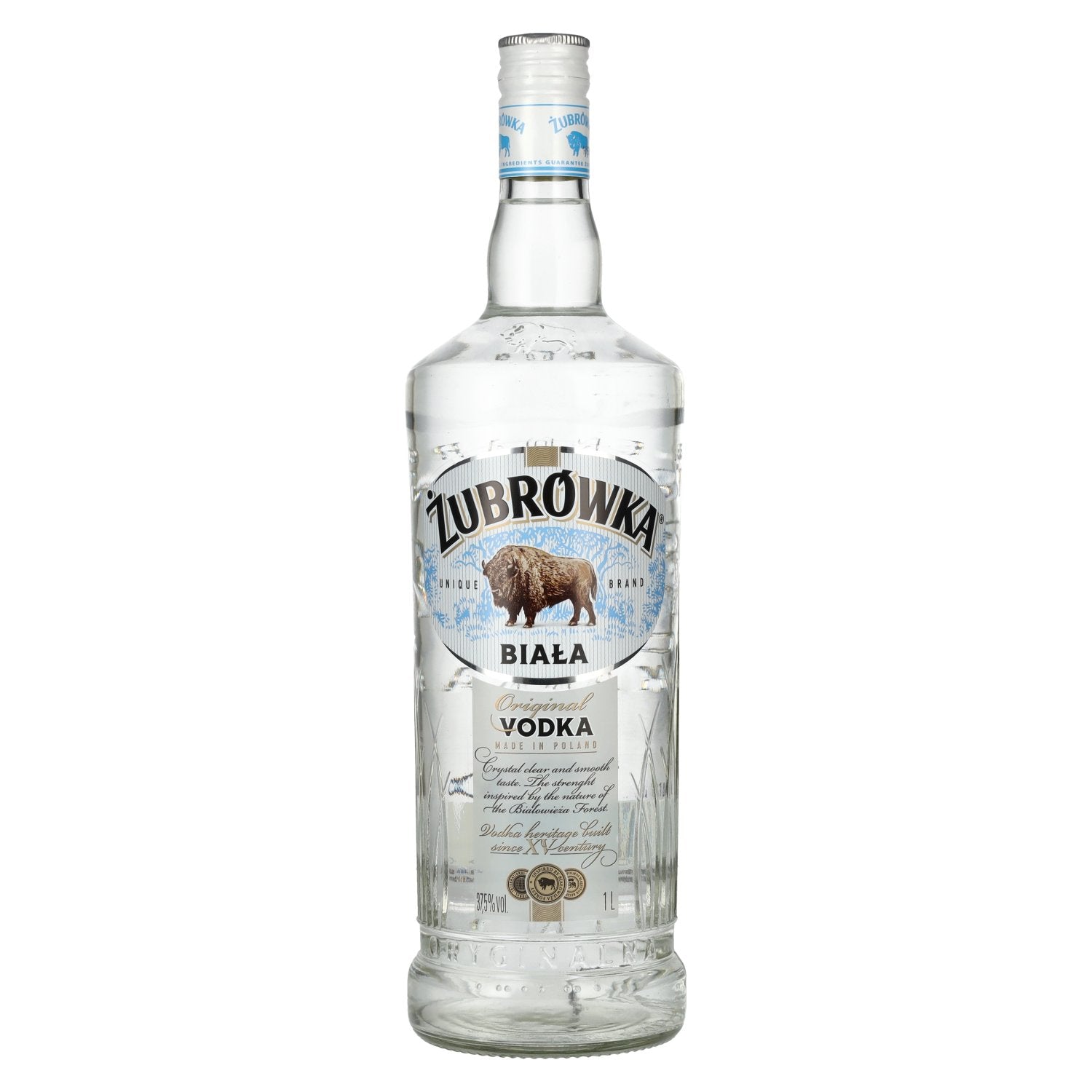 Zubrowka BIALA The Original Vodka 37,5% Vol. 1l