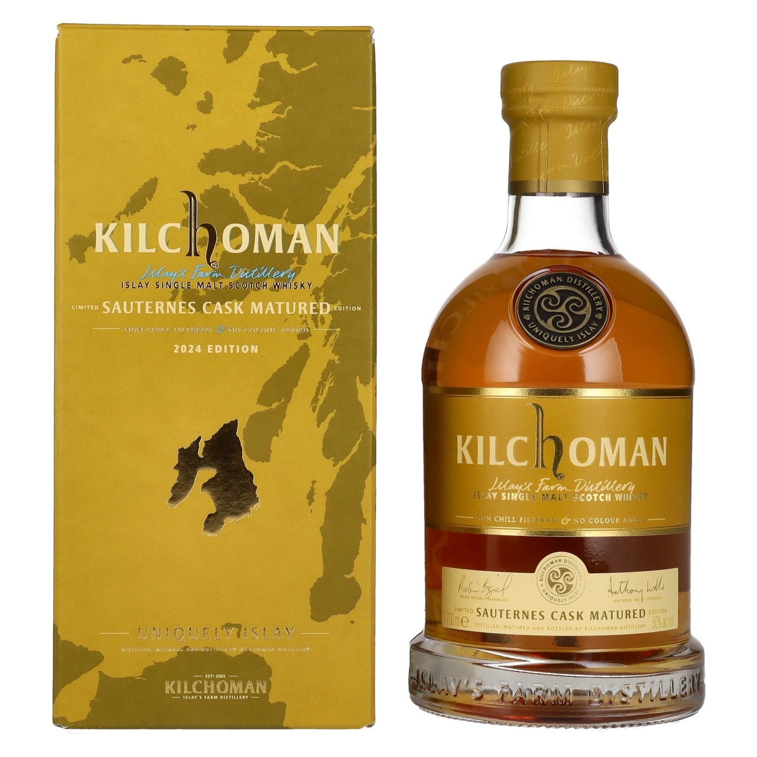 Kilchoman SAUTERNES CASK MATURED Islay Single Malt Limited Edition 2024 50% Vol. 0,7l in Giftbox