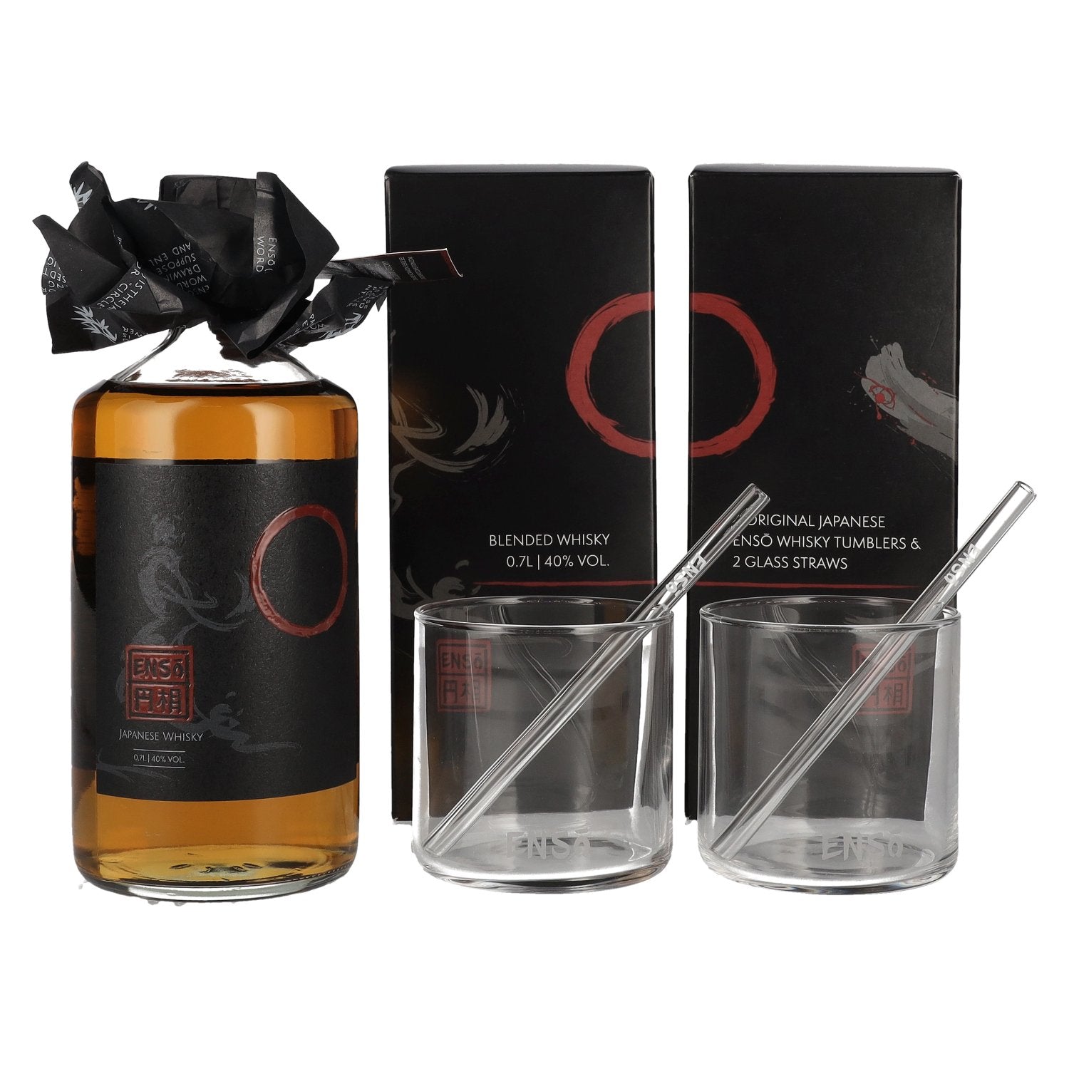 Ensō Japanese Whisky 40% Vol. 0,7l in Giftbox with 2 glasses and glassstrohhalmen