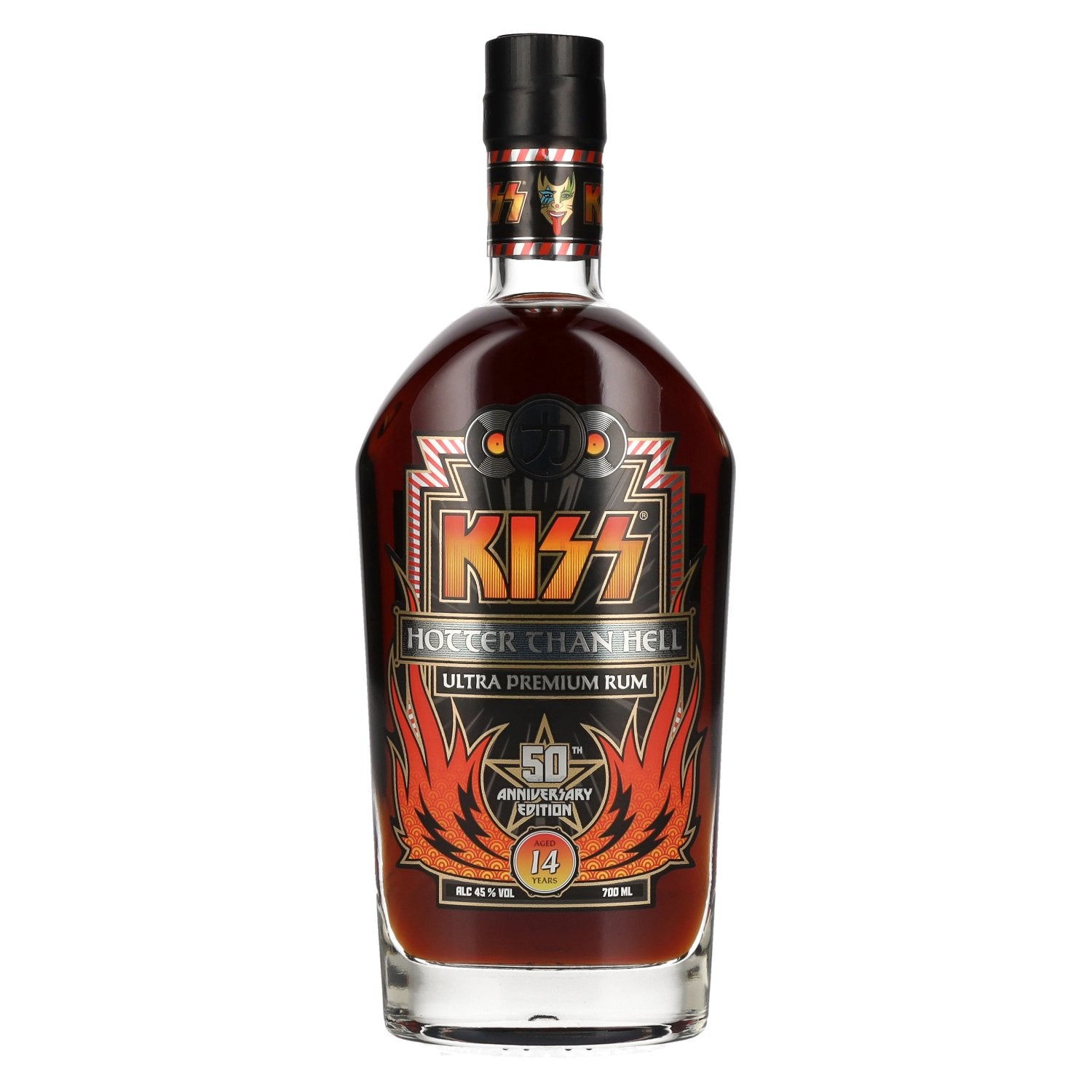 Kiss 14 Years Old Hotter than Hell Ultra Premium Rum 50th Anniversary Edition 45% Vol. 0,7l