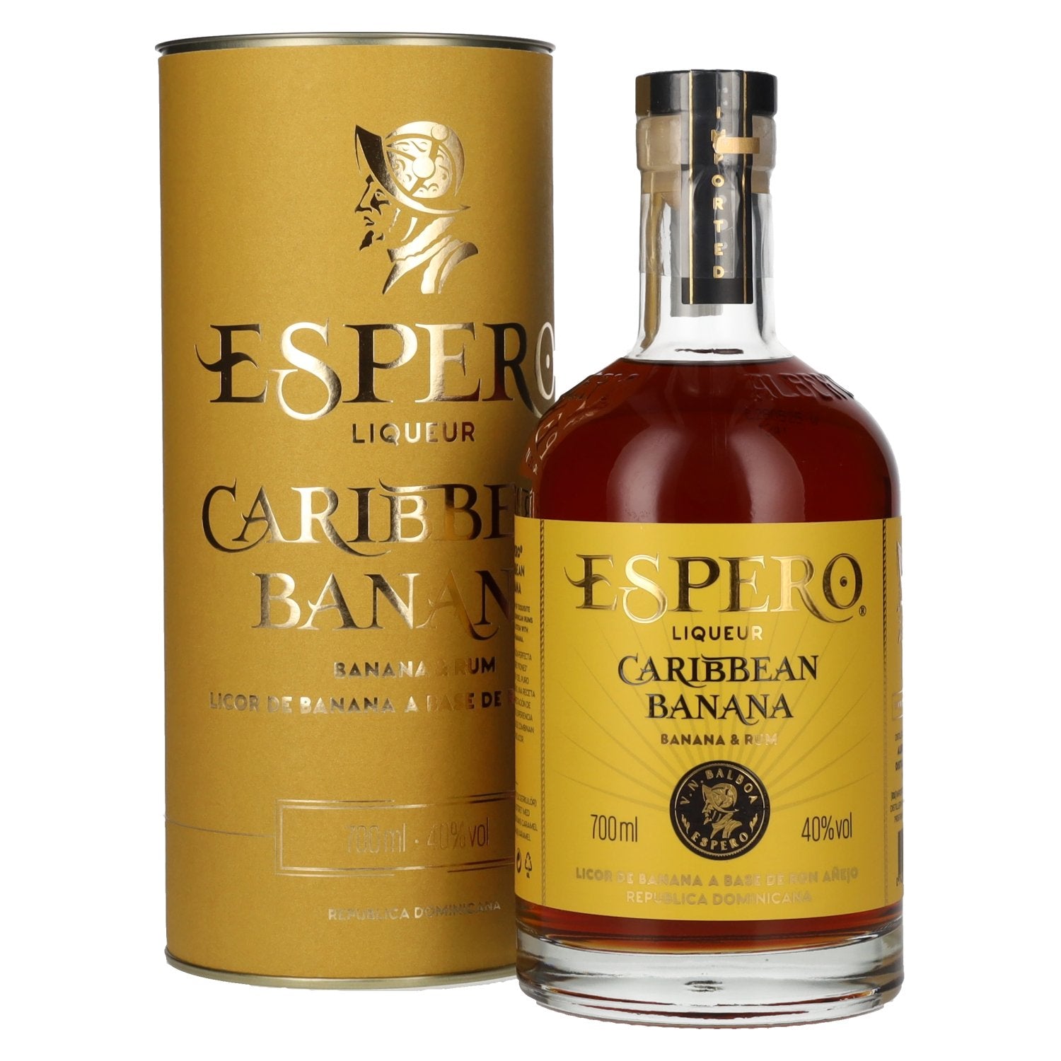 Ron Espero Caribbean Banana Rum Liqueur 40% Vol. 0,7l in Giftbox
