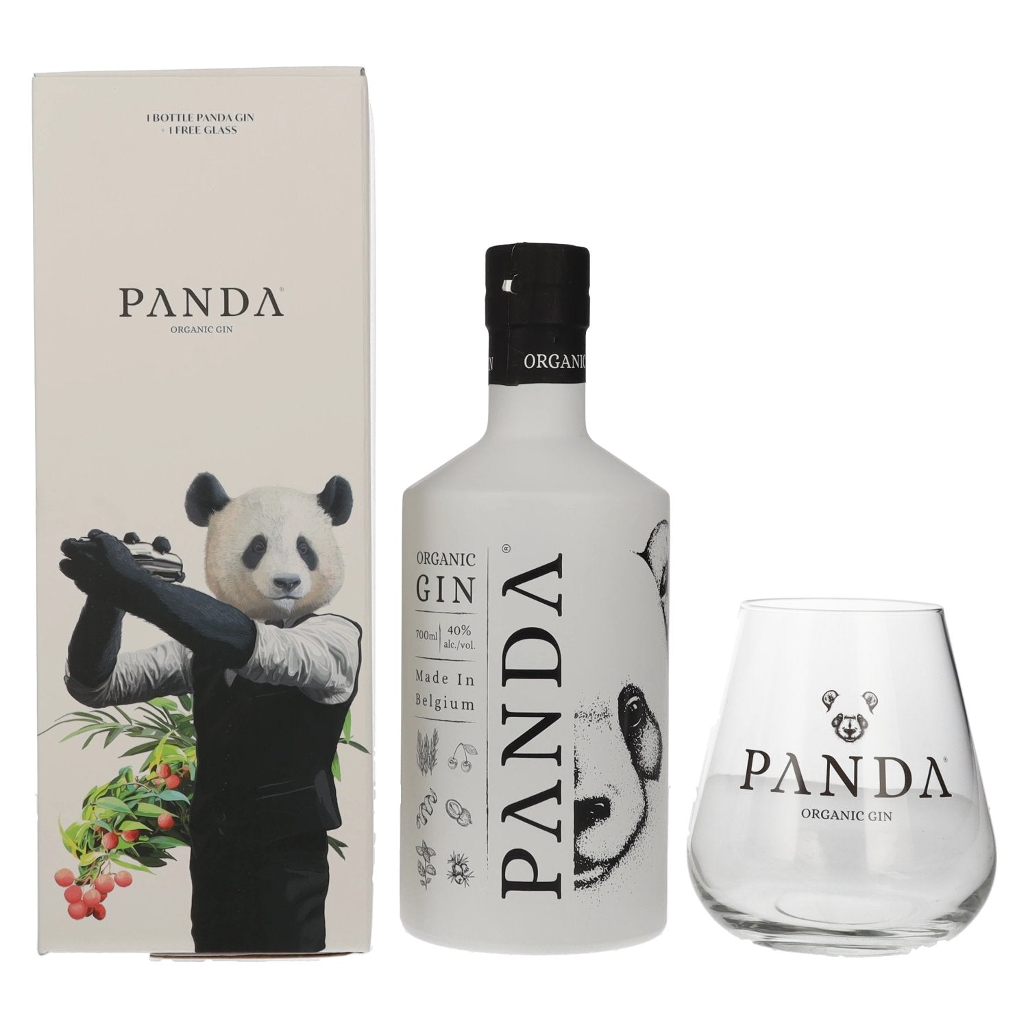 PANDA Organic Gin 40% Vol. 0,7l in Giftbox with glass