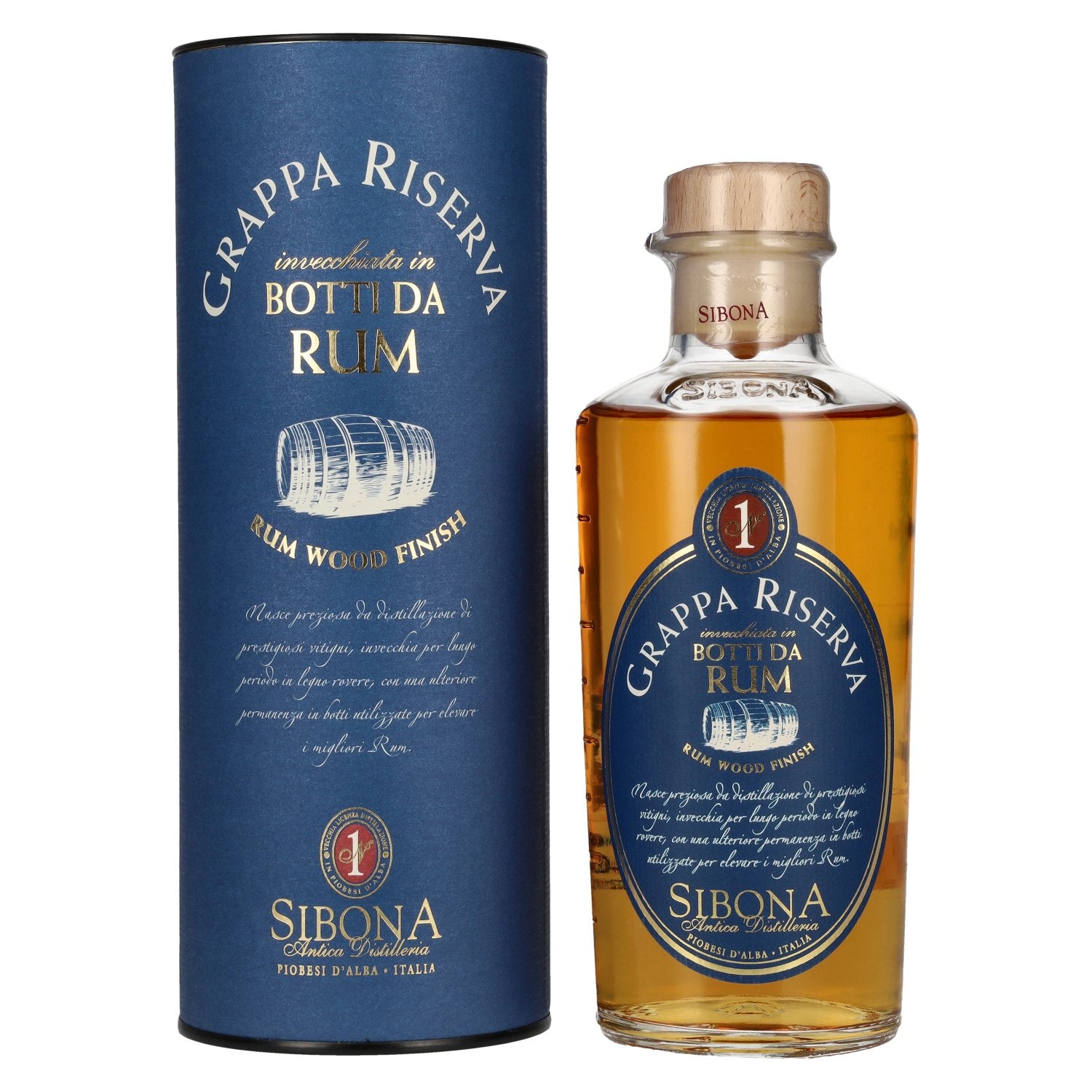 Sibona GRAPPA RISERVA Botti da RUM 40% Vol. 0,5l in Giftbox