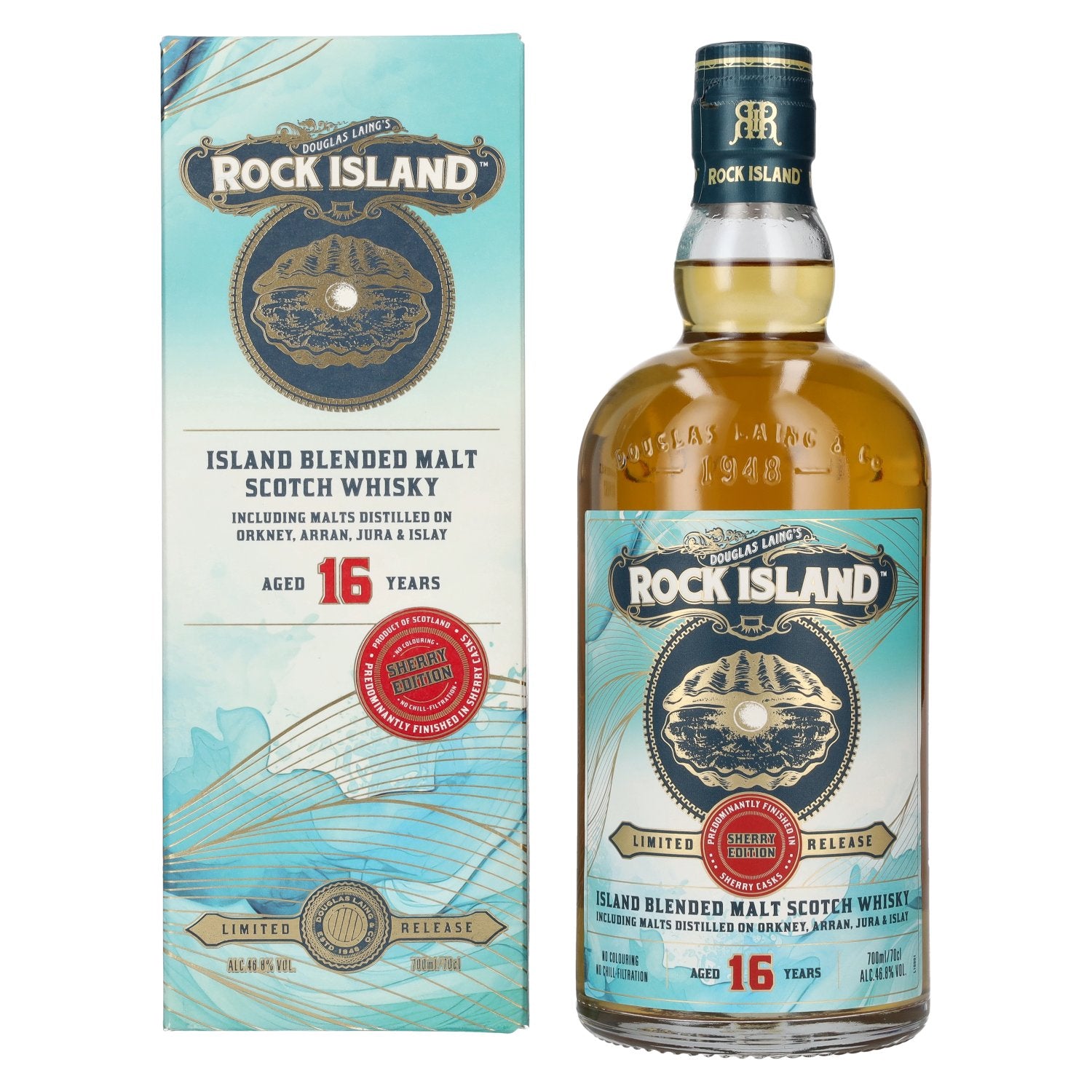 Douglas Laing ROCK ISLAND 16 Years Old Sherry Edition 46,8% Vol. 0,7l in Giftbox