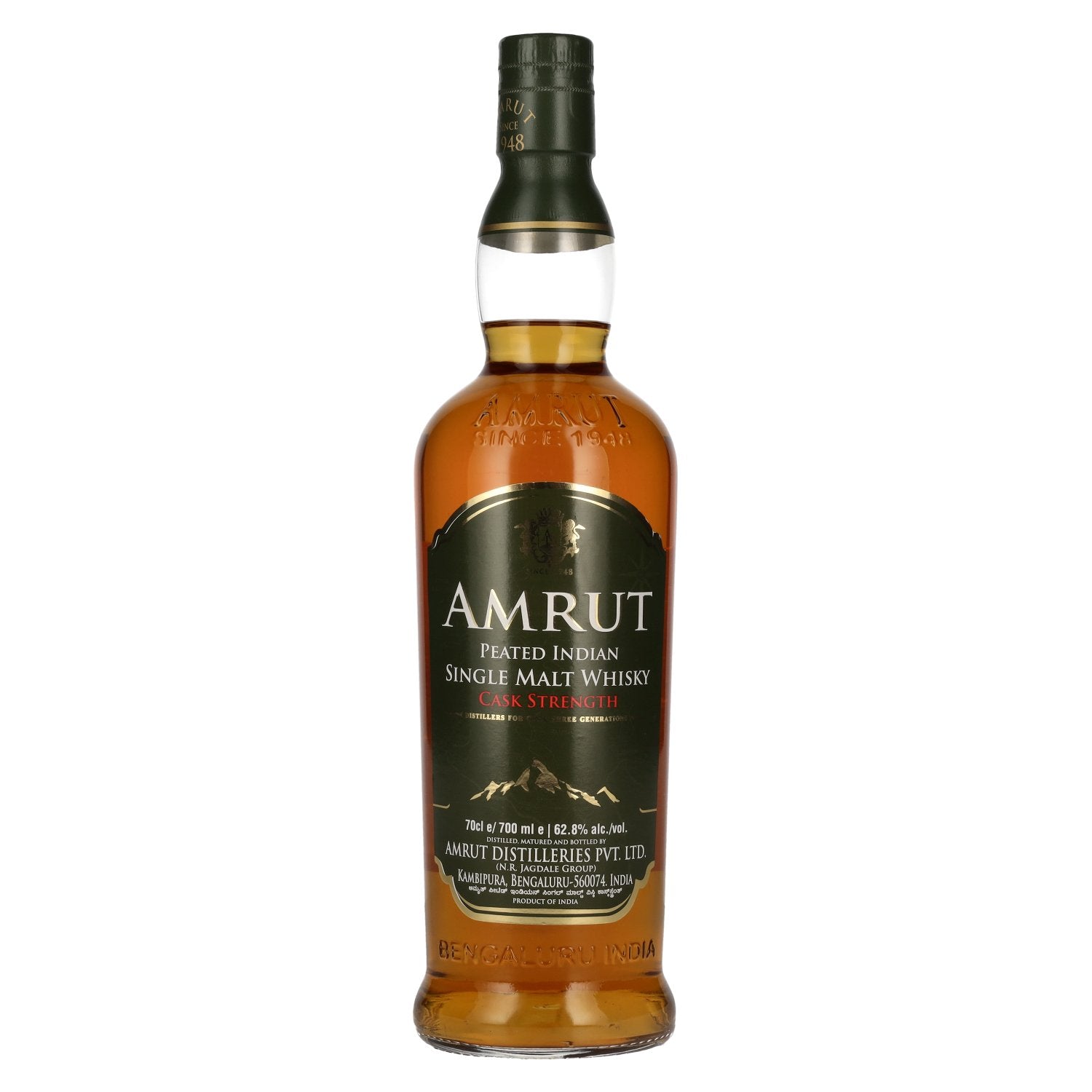 Amrut PEATED Indian Single Malt Whisky CASK STRENGTH 62,8% Vol. 0,7l in Tinbox