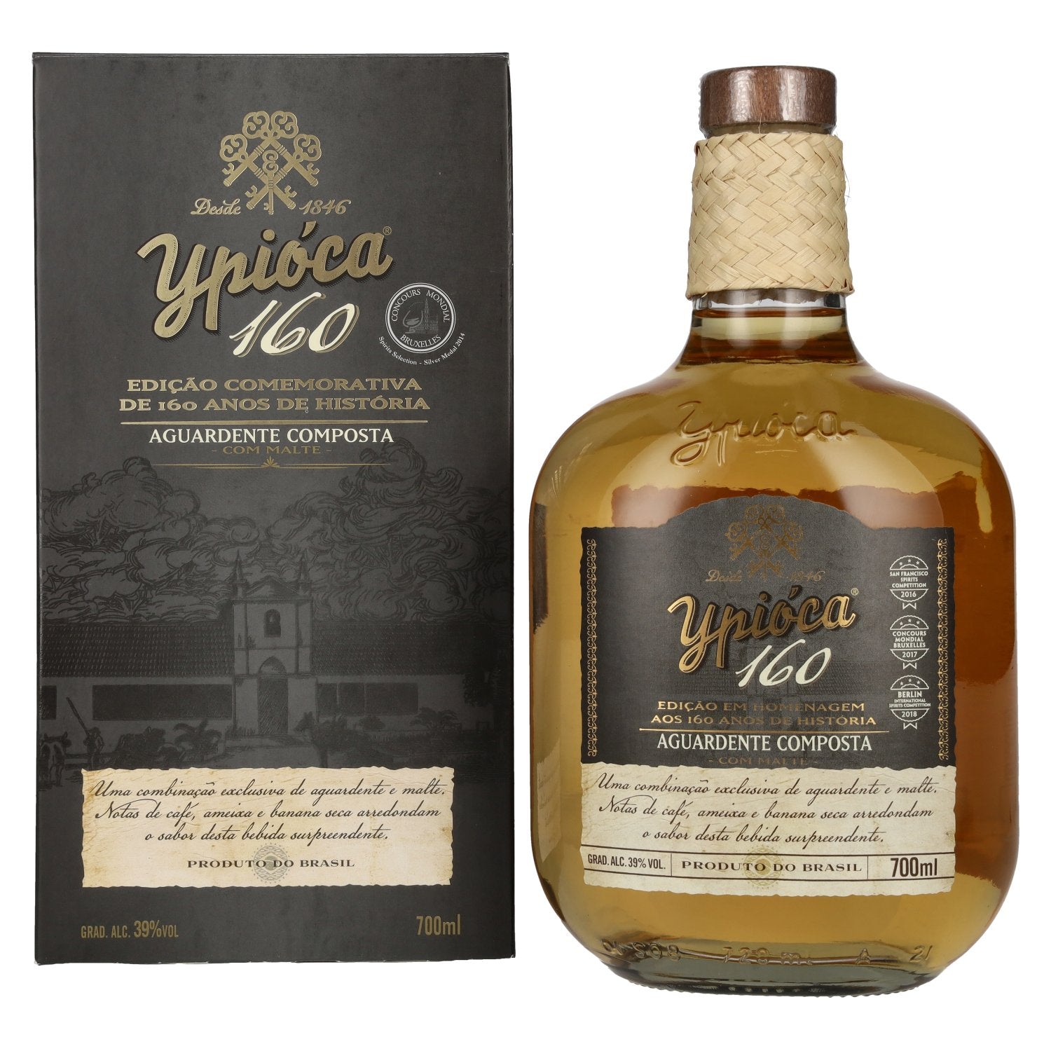 Ypioca 160 Aguardente Composta com Malte 39% Vol. 0,7l in Giftbox