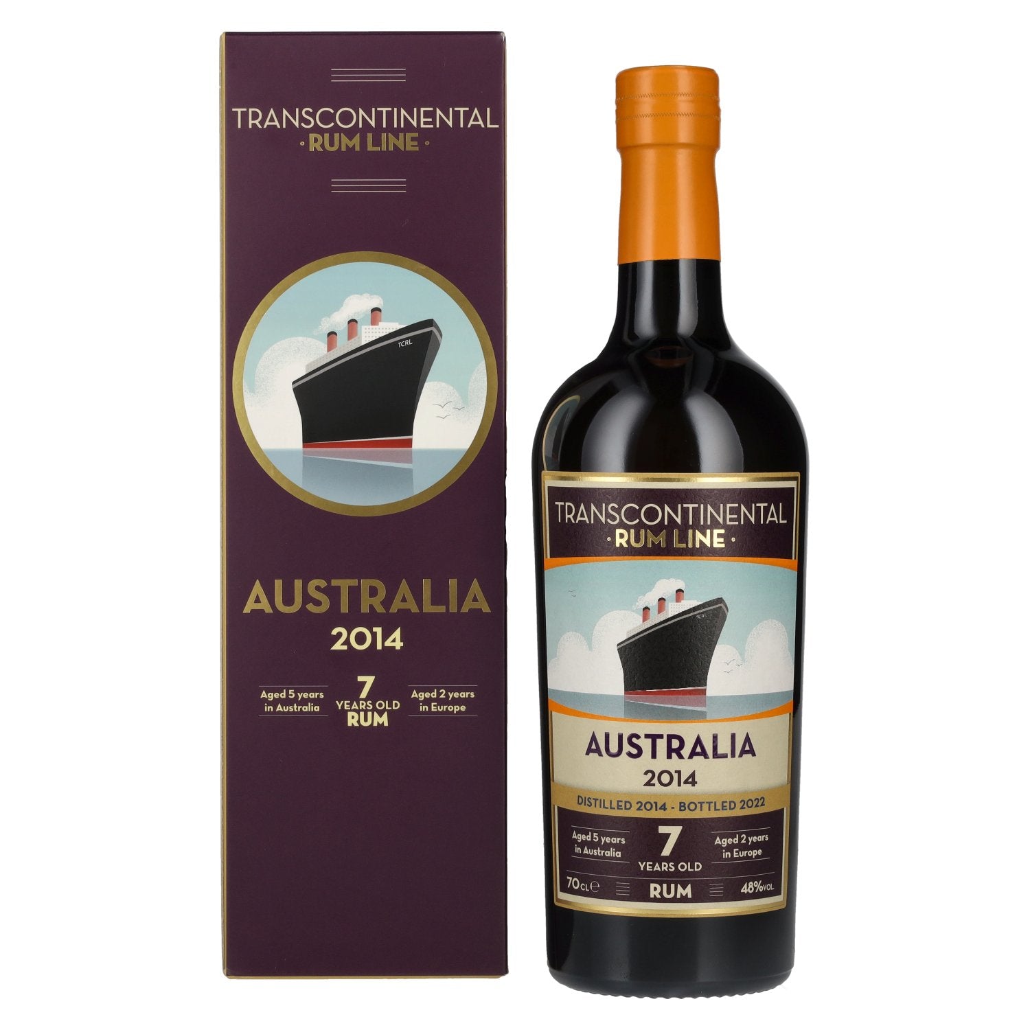 Transcontinental 7 Years Old Rum Line AUSTRALIA 2014 48% Vol. 0,7l in Giftbox