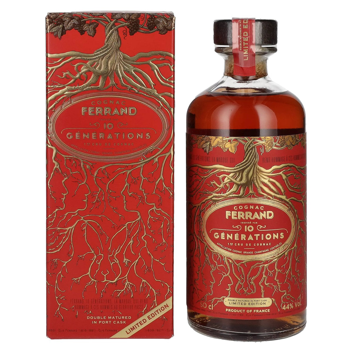 Cognac Ferrand 10 GENERATIONS Port-Cask Finish 44% Vol. 0,5l in Giftbox