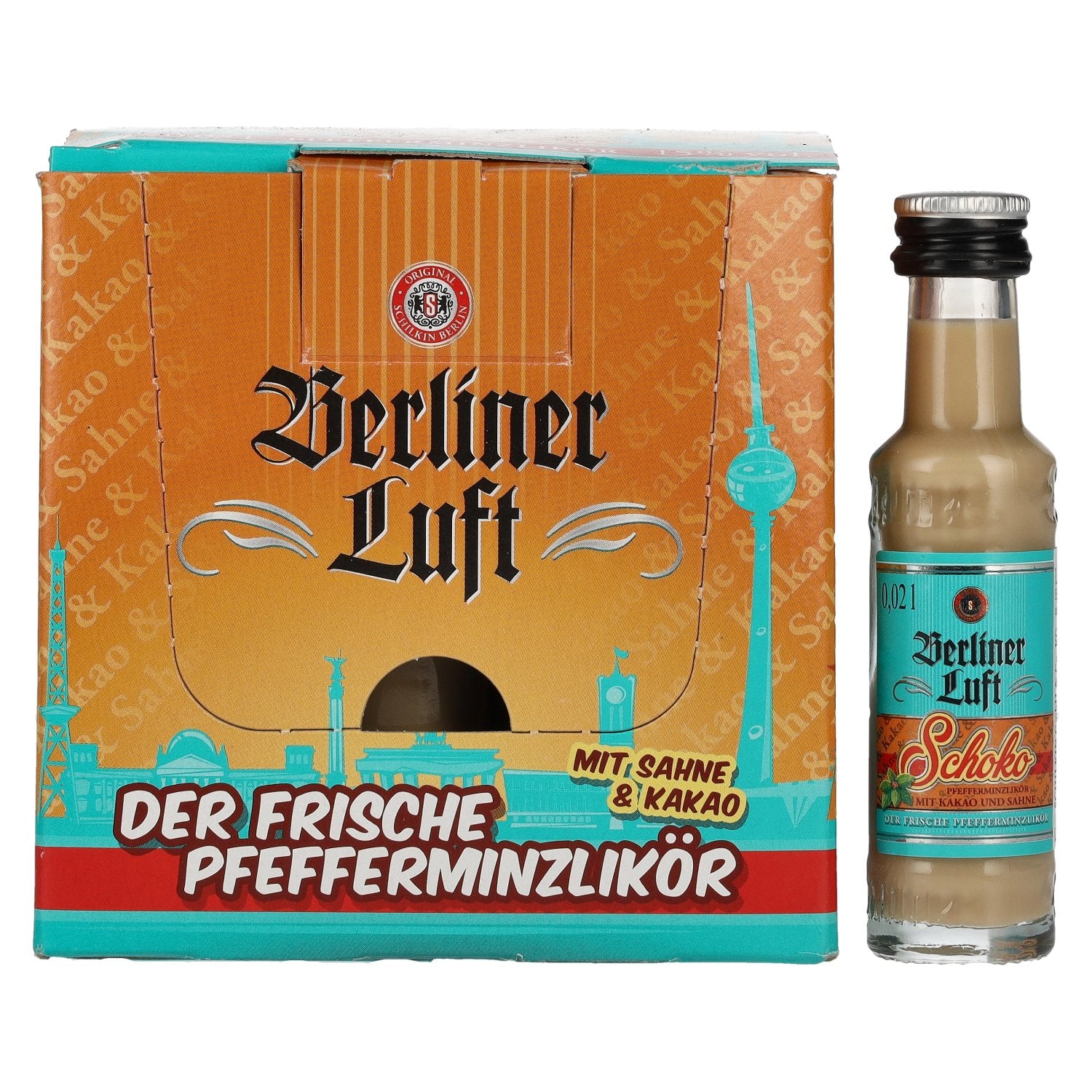 Berliner Luft SCHOKO Der Frische Pfefferminzlikoer 15% Vol. 24x0,02l
