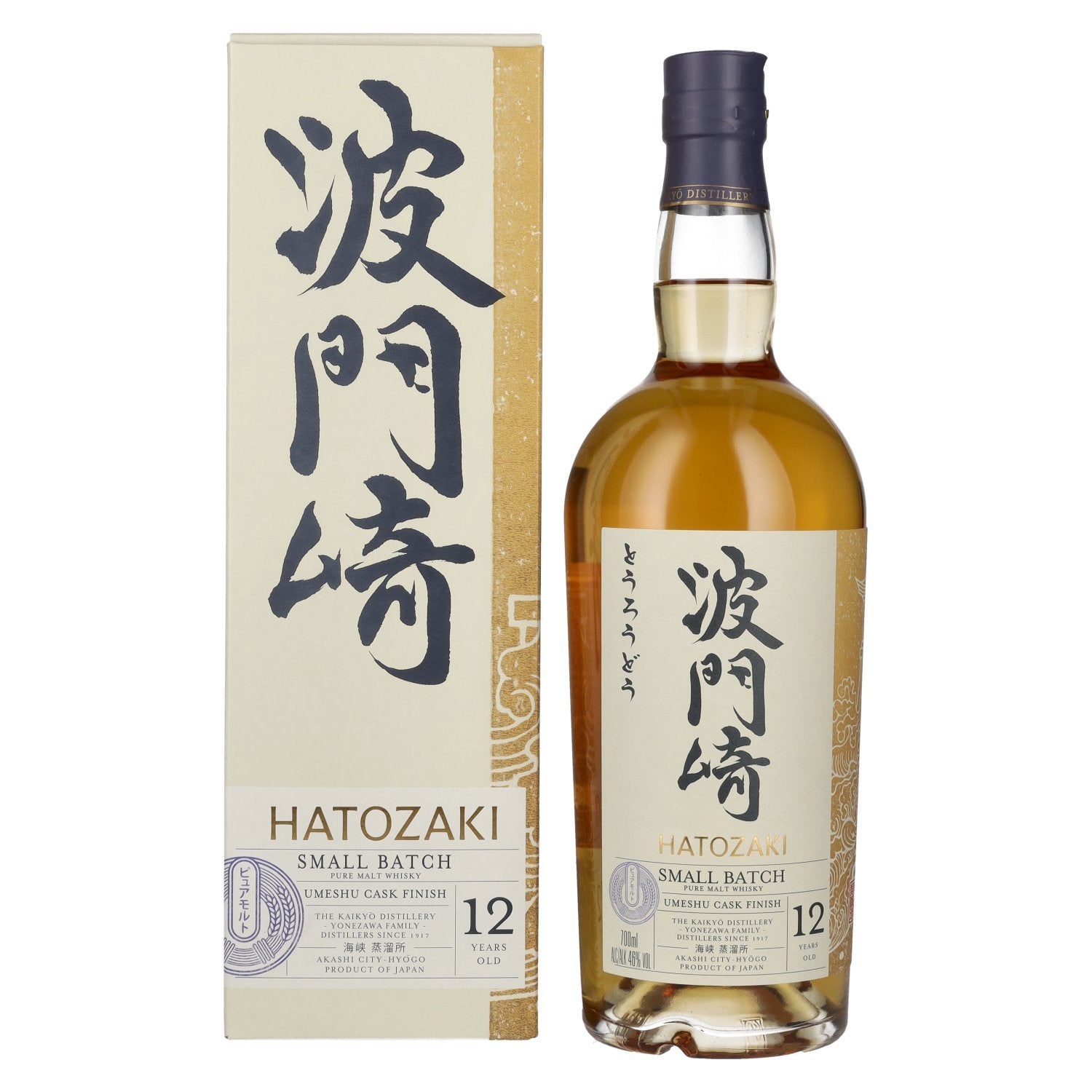 Hatozaki 12 Years Old PURE MALT SMALL BATCH Japanese Whisky 46% Vol. 0,7l in Giftbox