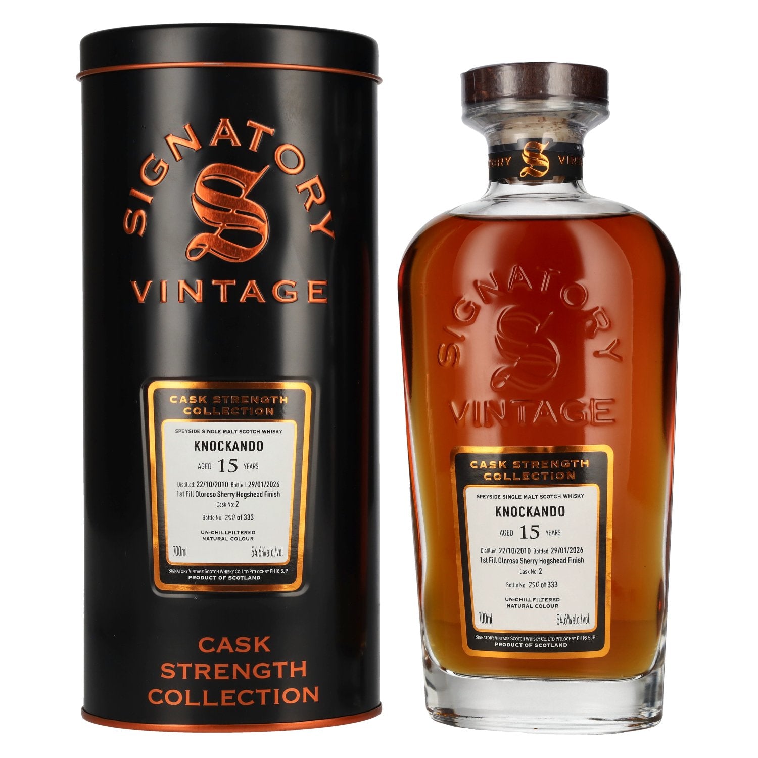 Signatory Vintage KNOCKANDO 15 Years Old Cask Strength Collection #2 2010 54,6% Vol. 0,7l in Tinbox