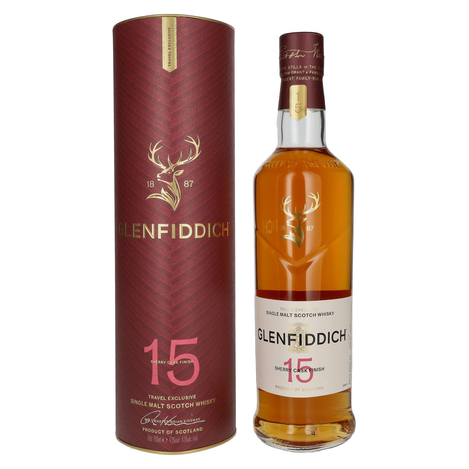 Glenfiddich 15 Years Old Sherry Cask Single Malt Travel Exclusive 43% Vol. 0,7l in Giftbox