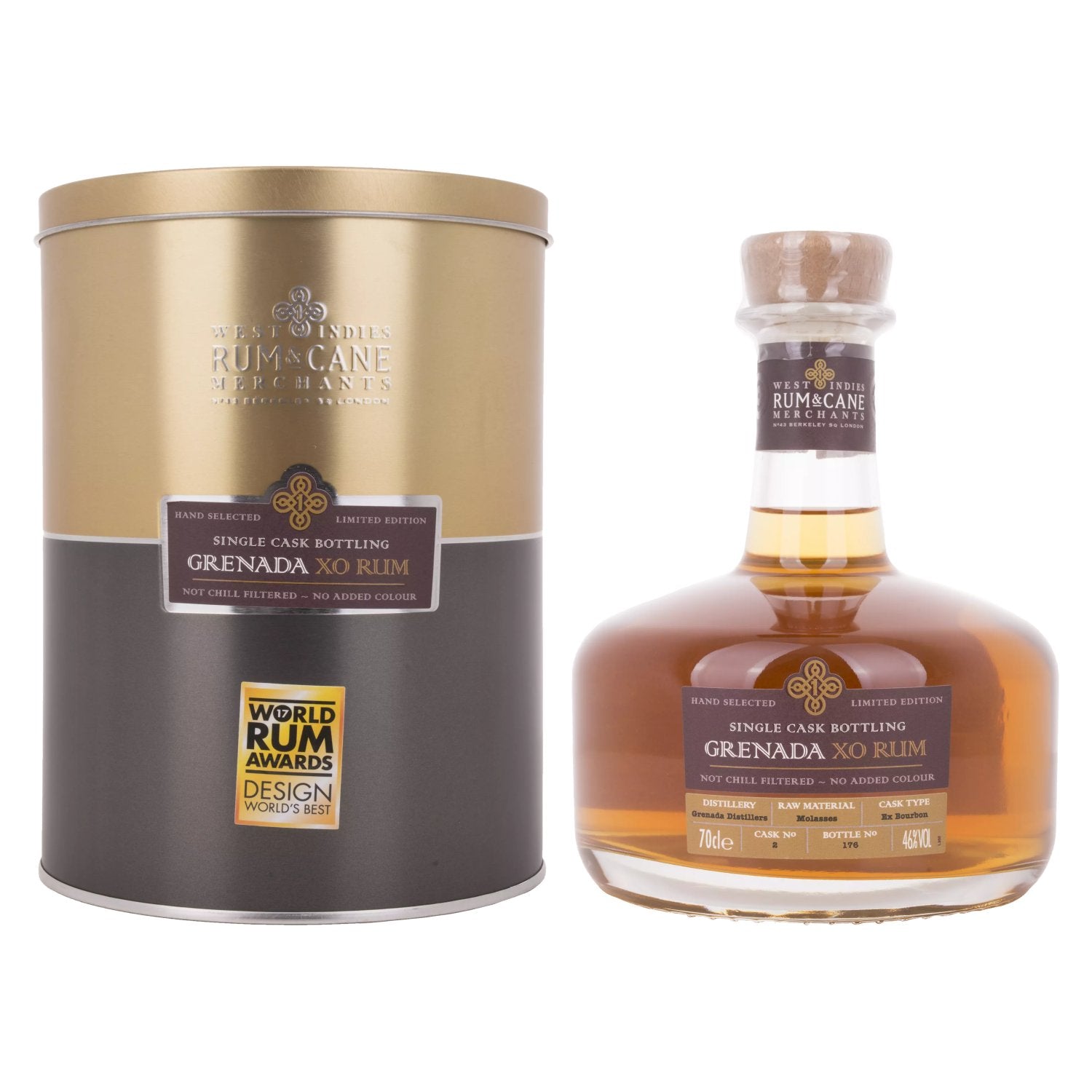 Rum & Cane GRENADA XO Single Cask Rum 46% Vol. 0,7l in Tinbox