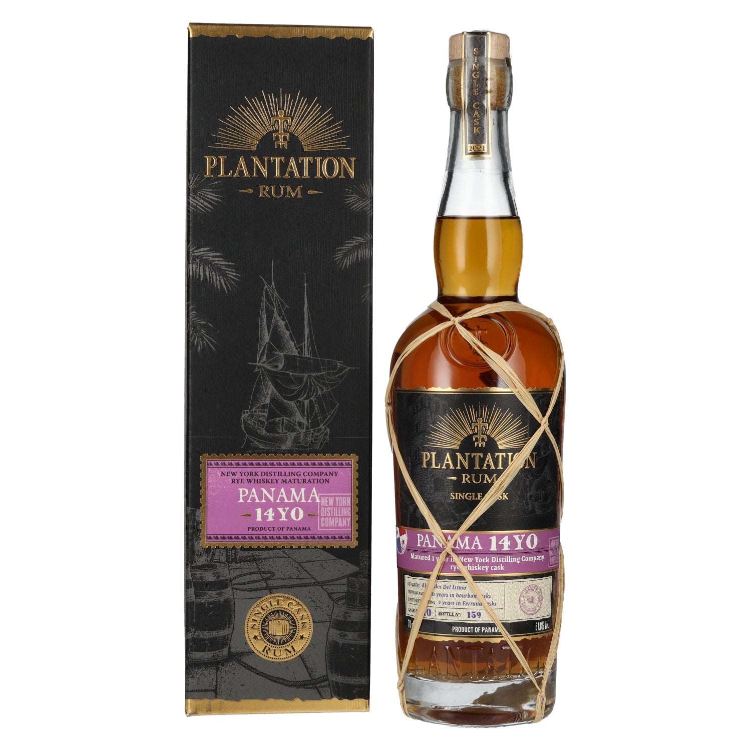 Plantation Rum PANAMA 14 Years Old Rye Whiskey Maturation Edition 2021 51,8% Vol. 0,7l in Giftbox