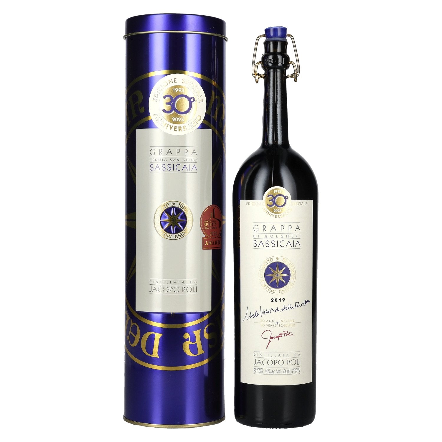 Grappa di Bolgheri Sassicaia Poli 2019 40% Vol. 0,5l in Tinbox
