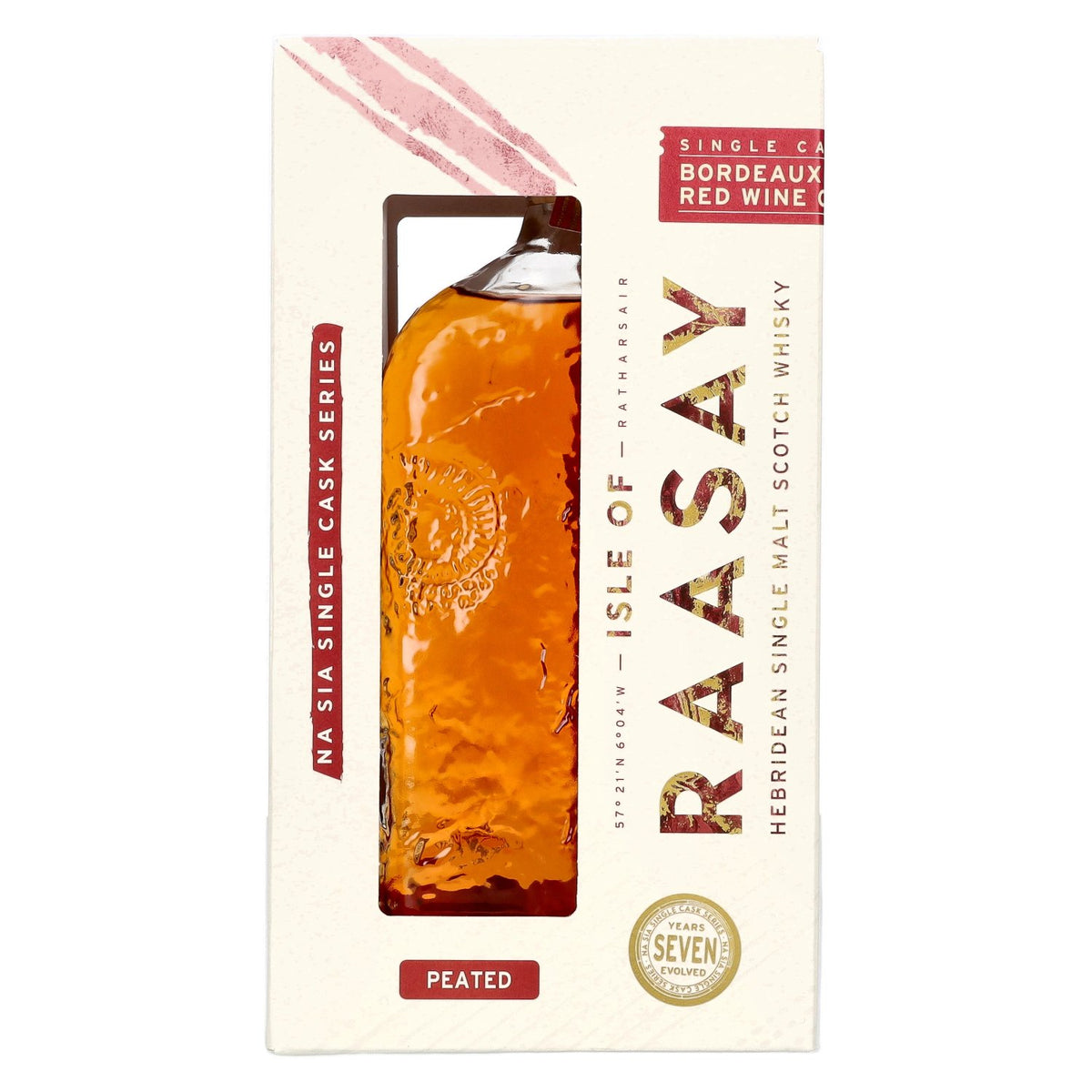 Isle of RAASAY 7 Years Old Peated Bordeaux Red Wine Single Malt Single Cask #18/792 59,3% Vol. 0,7l in Giftbox