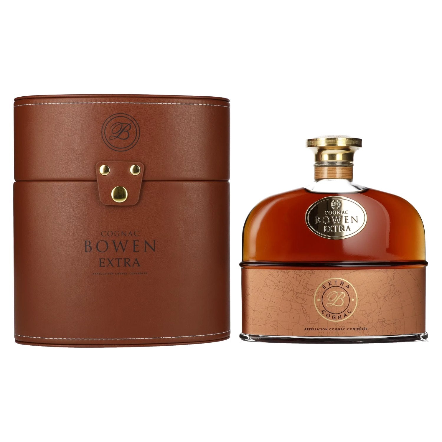 4% Off! Buy Cognac Bowen Extra 40% Vol. 0,7l in Giftbox in leather look ...