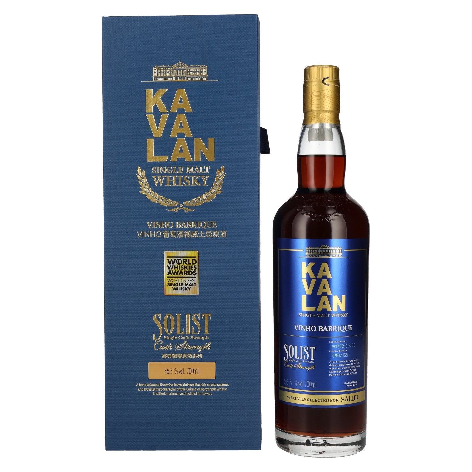 Kavalan SOLIST Vinho Barrique Cask Salud Limited Edition 56,3% Vol. 0,7l in Giftbox