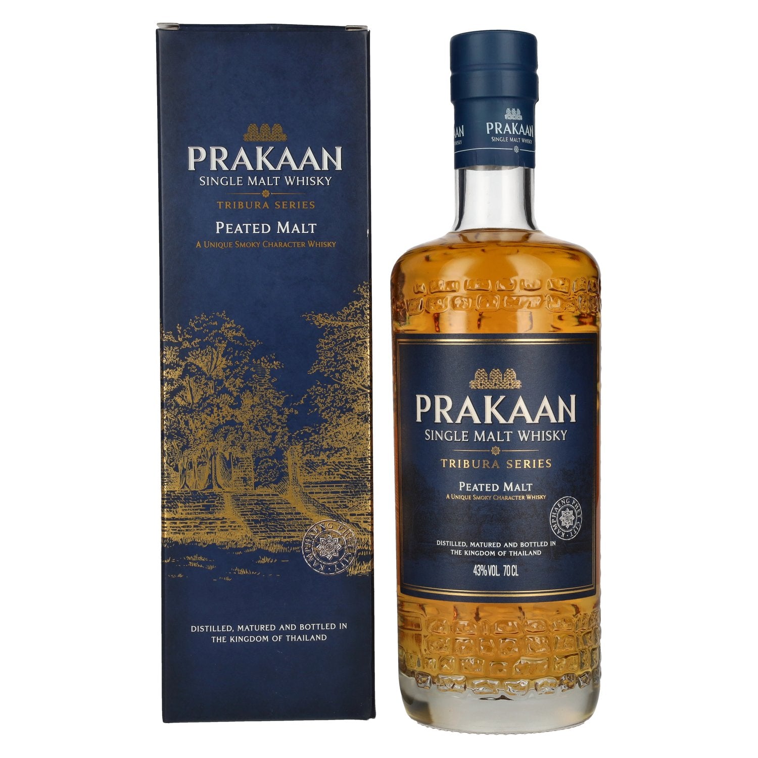 Prakaan TRIBURA SERIES Single Malt Whisky PEATED MALT 43% Vol. 0,7l in Giftbox