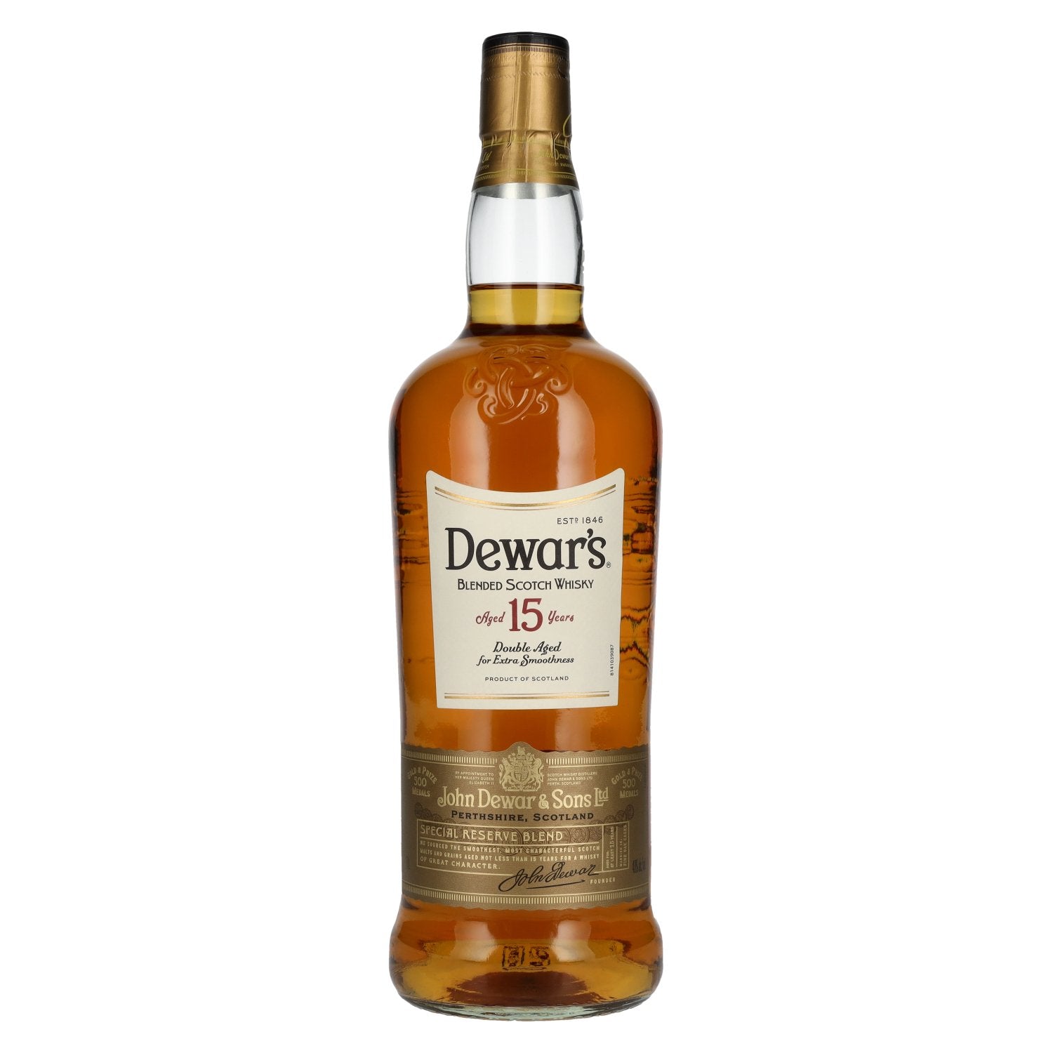 Dewar's 15 Years Old Double Aged Blended Scotch Whisky 40% Vol. 1l