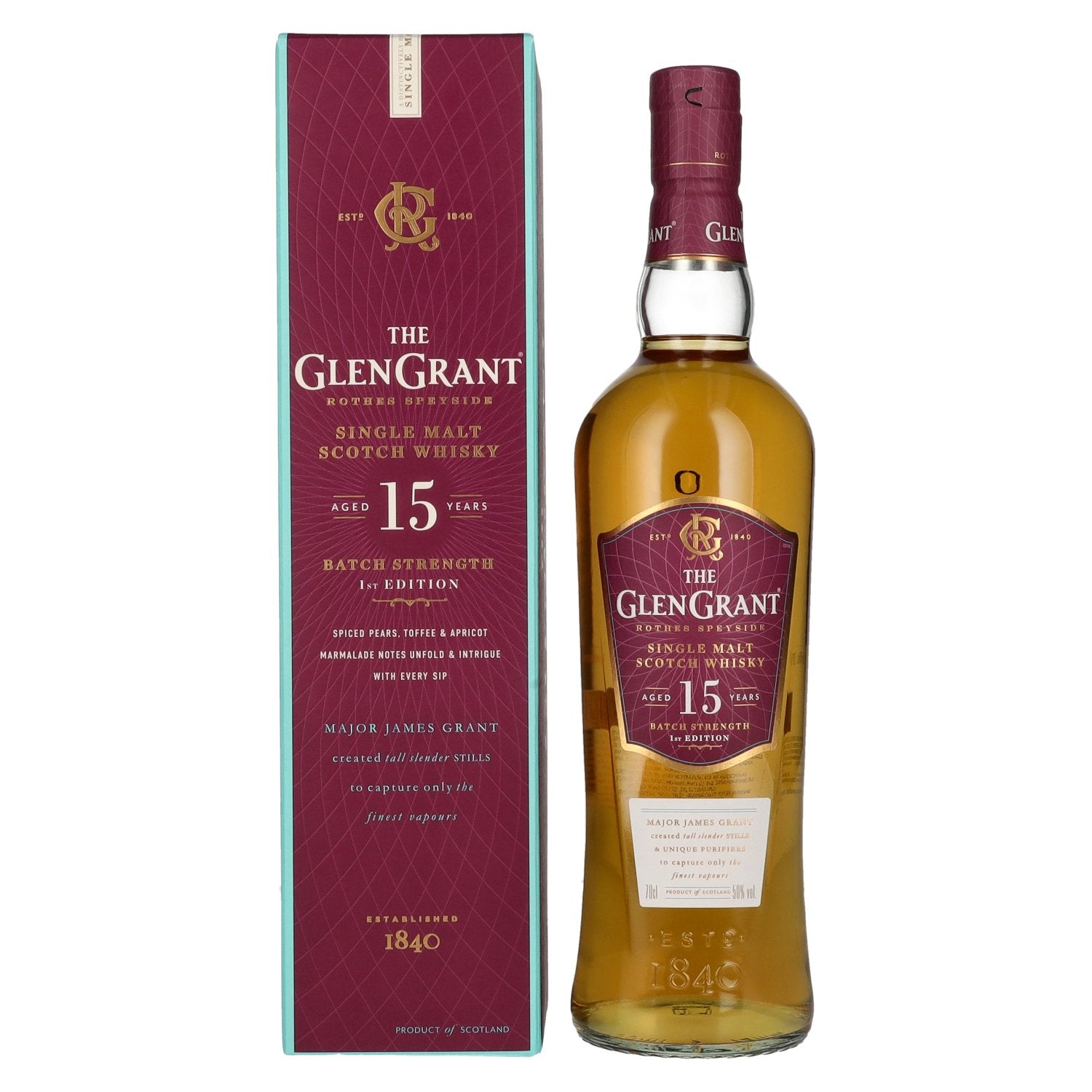 Glen Grant 15 Years Old BATCH STRENGTH Single Malt Whisky 50% Vol. 0,7l in Giftbox