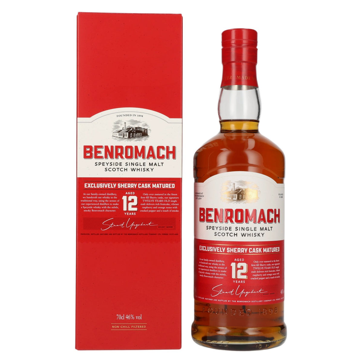 Benromach 12 Years Old Exclusively SHERRY CASK Matured Speyside Single Malt 46% Vol. 0,7l in Giftbox