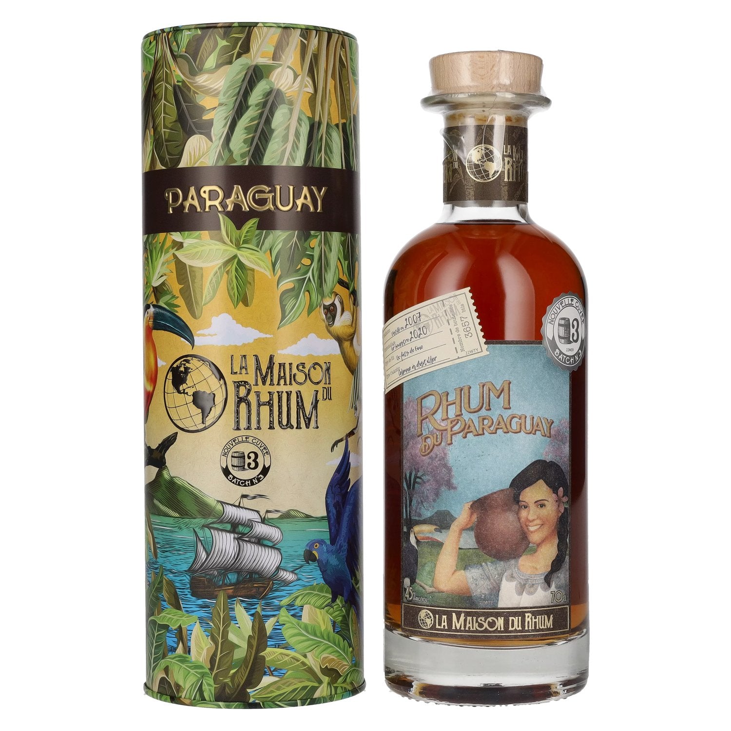 La Maison du Rhum PARAGUAY 2007/2020 Batch N° 3 45% Vol. 0,7l in Tinbox