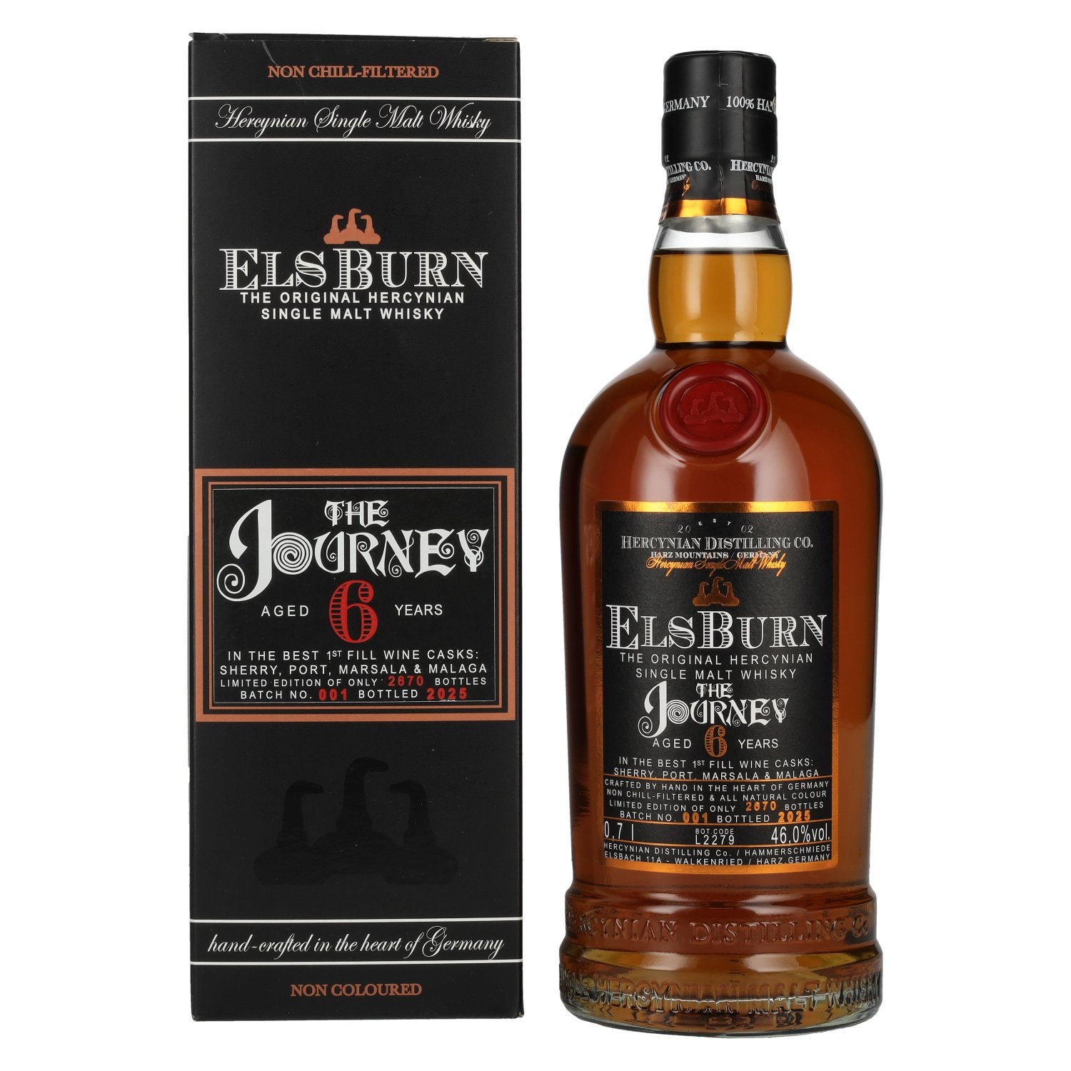 Elsburn 6 Years Old THE JOURNEY Single Malt Batch No. 001 2025 46% Vol. 0,7l in Giftbox