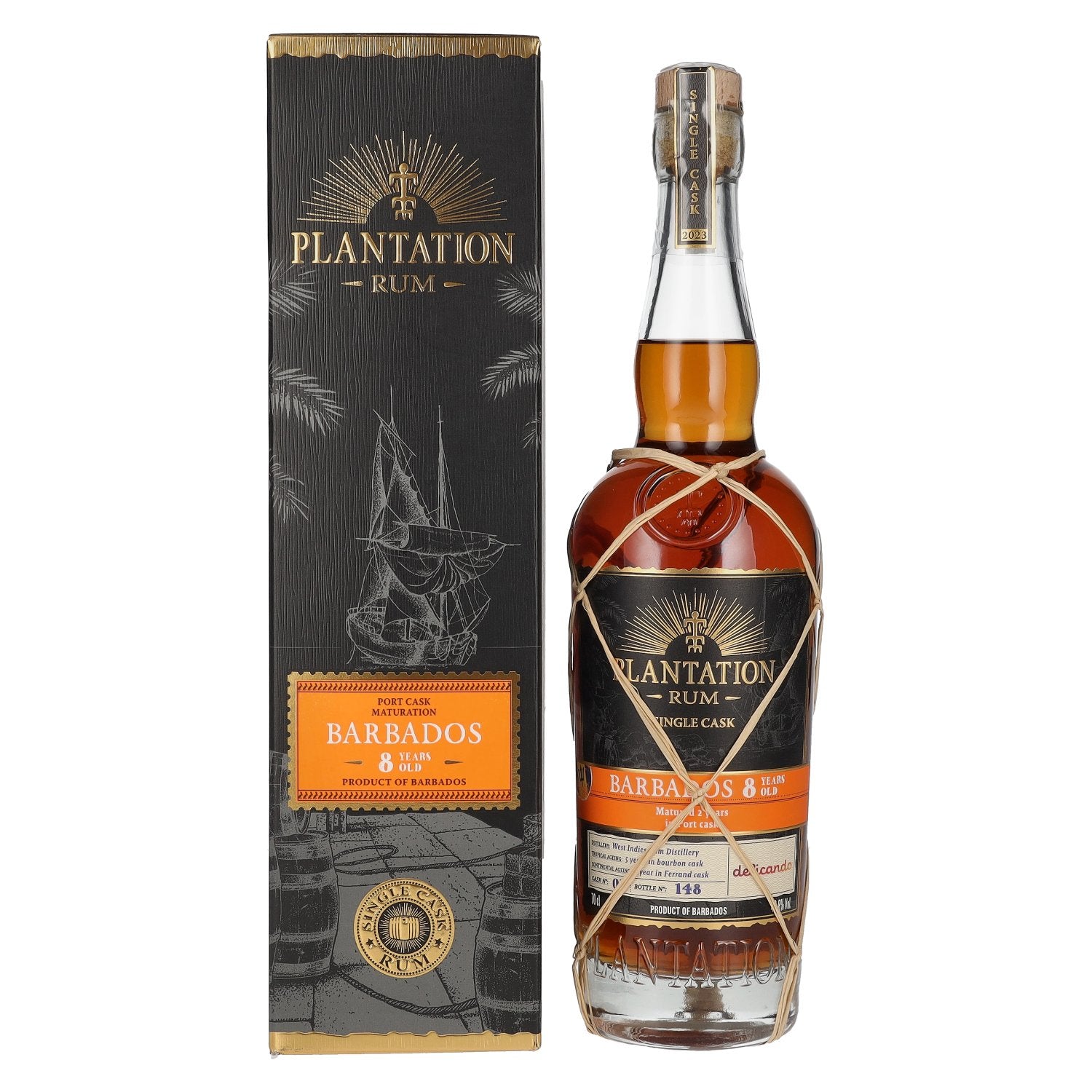 Plantation Rum BARBADOS 8 Years Old Port Finish by delicando 2023 46,8% Vol. 0,7l in Giftbox