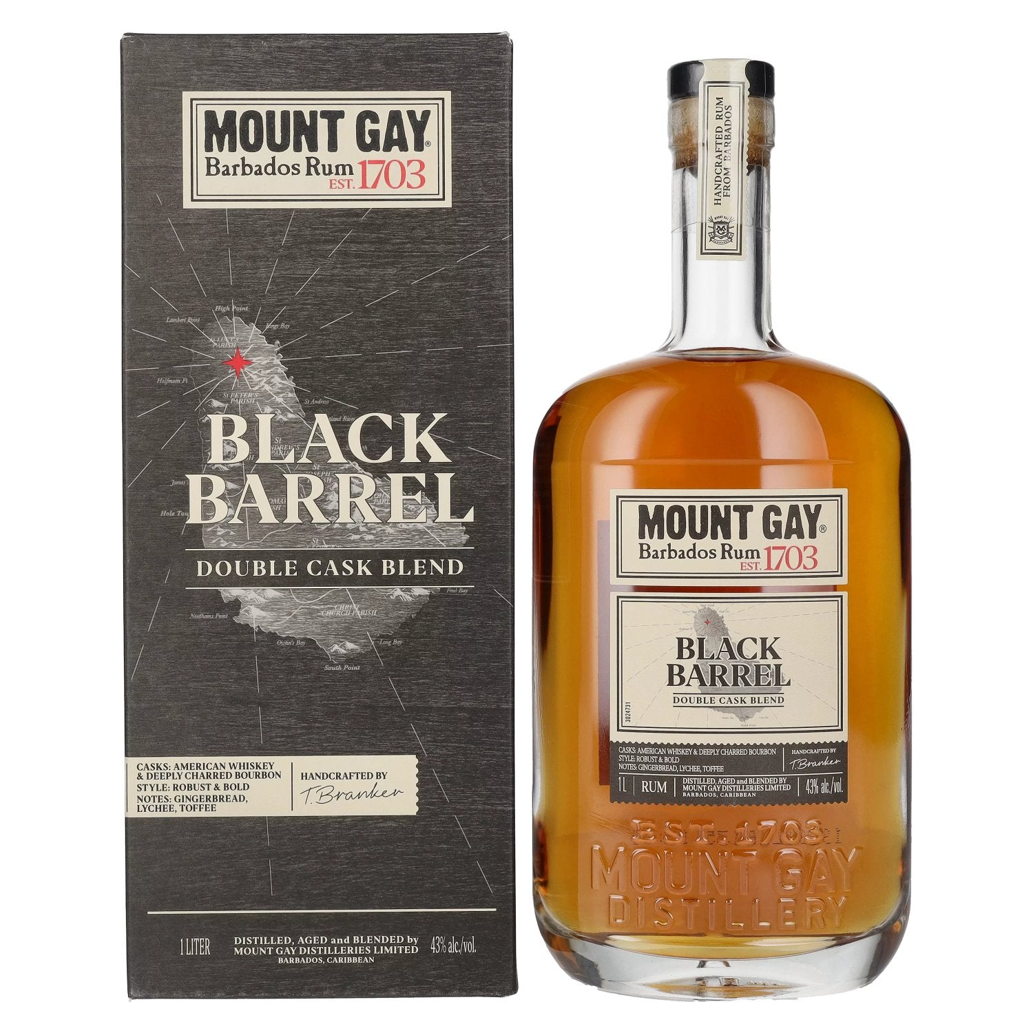 Mount Gay 1703 BLACK BARREL Barbados Rum 43% Vol. 1l in Giftbox