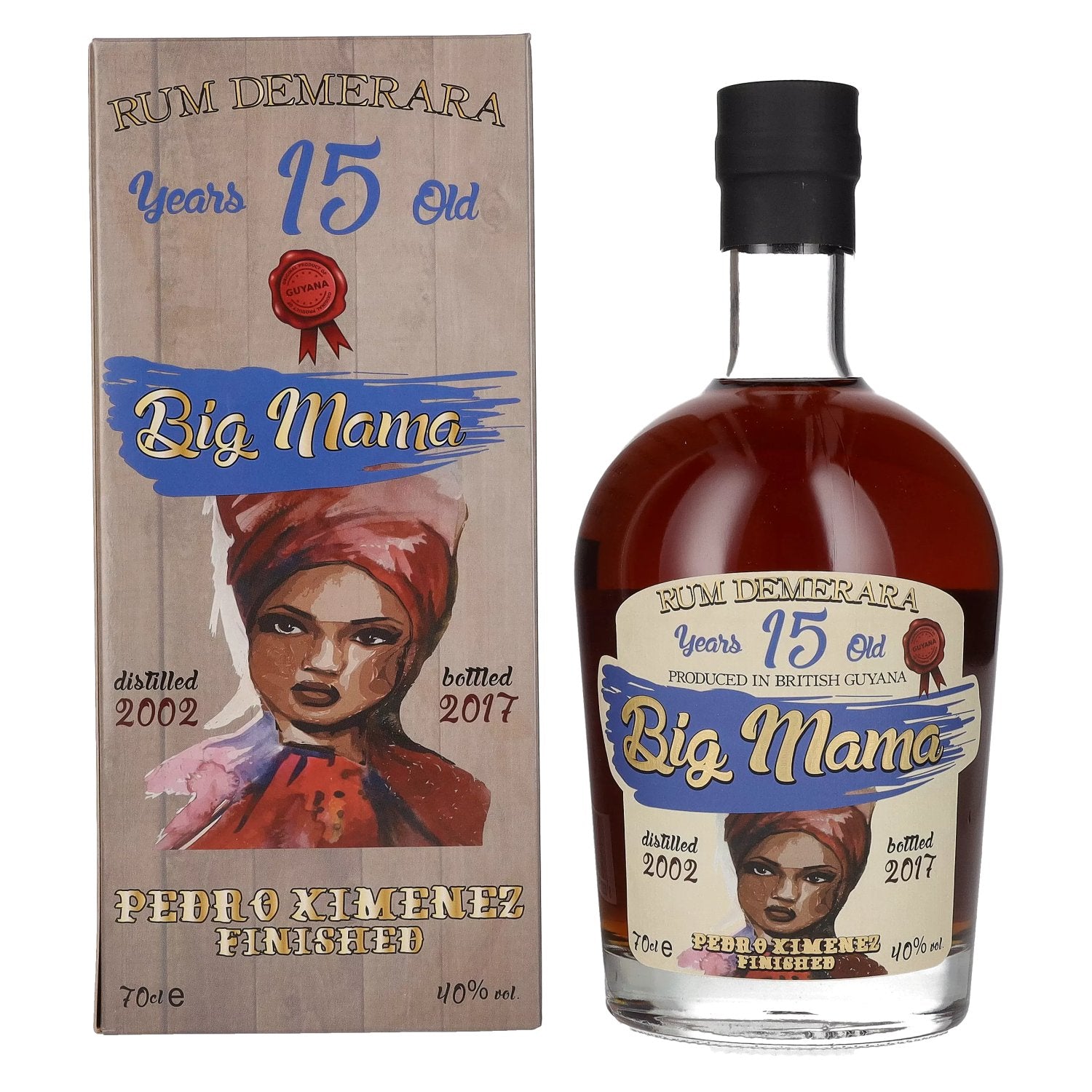 Big Mama 15 Years Old Rum Demerara Pedro Ximenez Finished 40% Vol. 0,7l in Giftbox