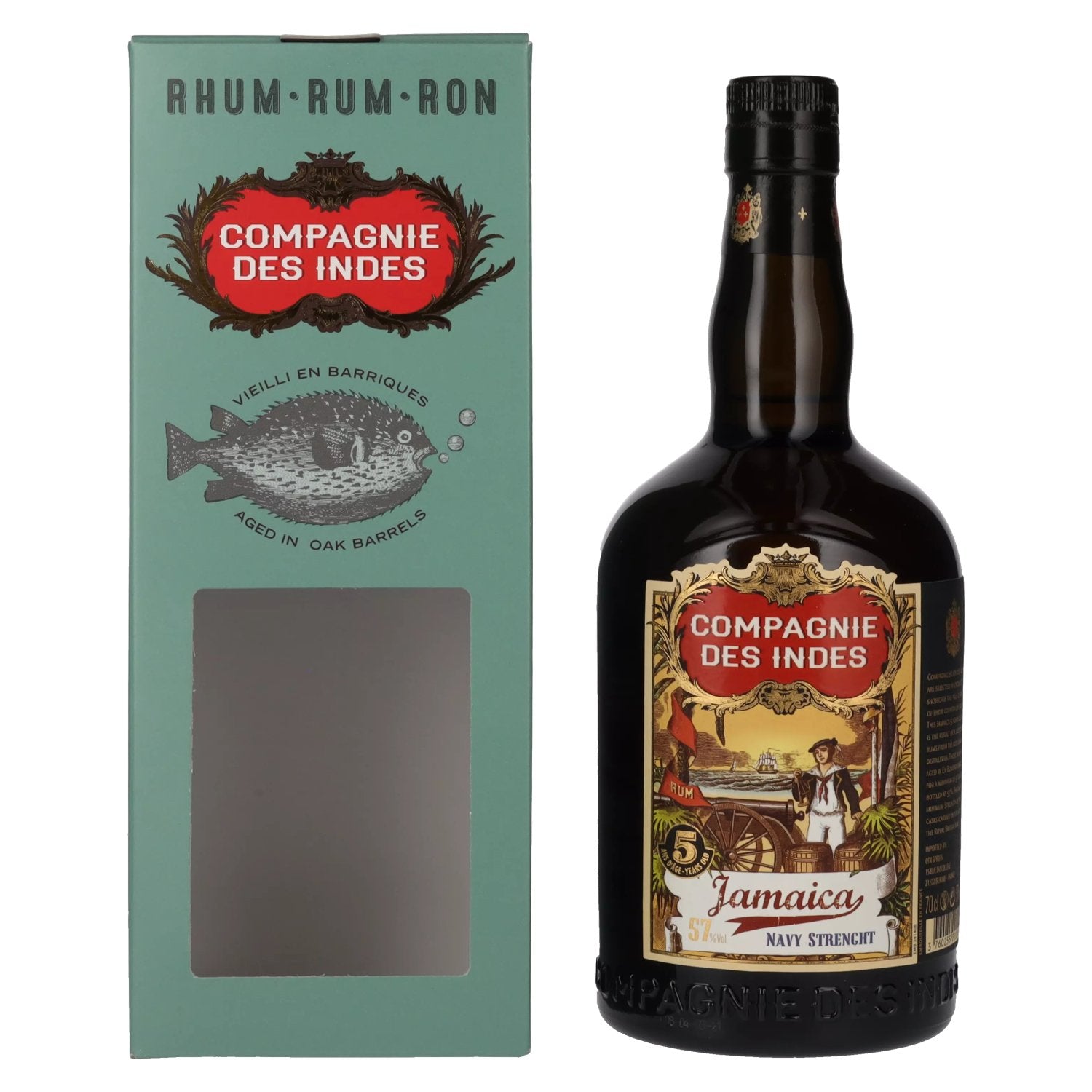 Compagnie des Indes Jamaica Rum Navy Strength 5 Years Old 57% Vol. 0,7l in Giftbox