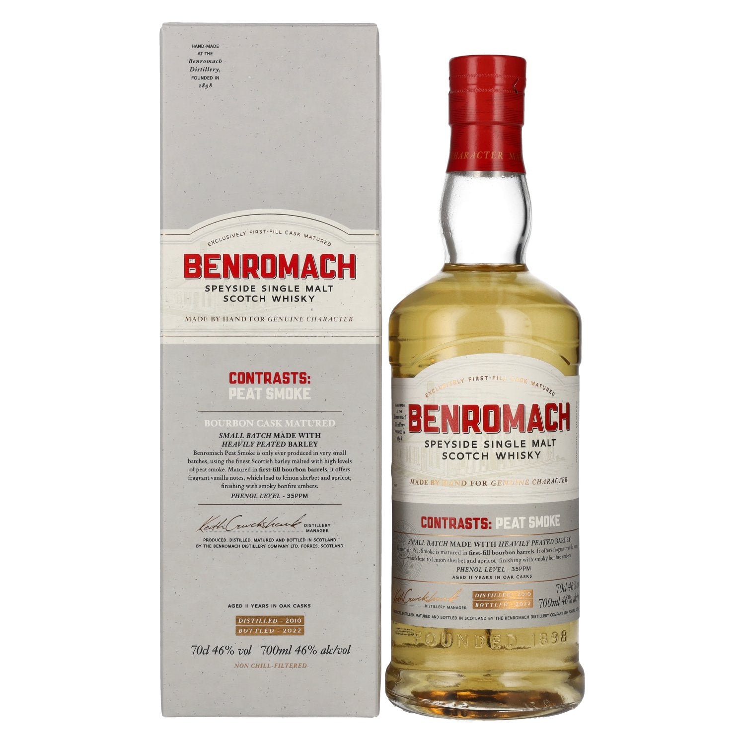 Benromach PEAT SMOKE Speyside Single Malt 2010 46% Vol. 0,7l in Giftbox