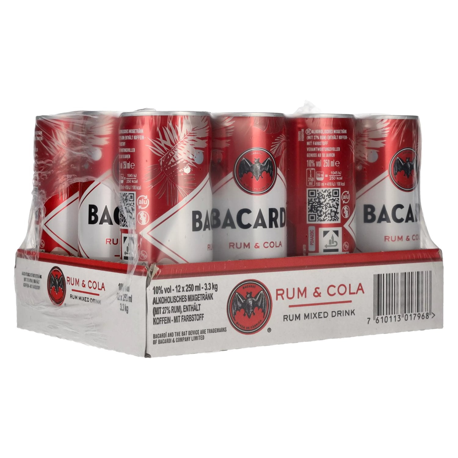 Bacardi Rum & Cola 10% Vol. 12x0,25l Dosen