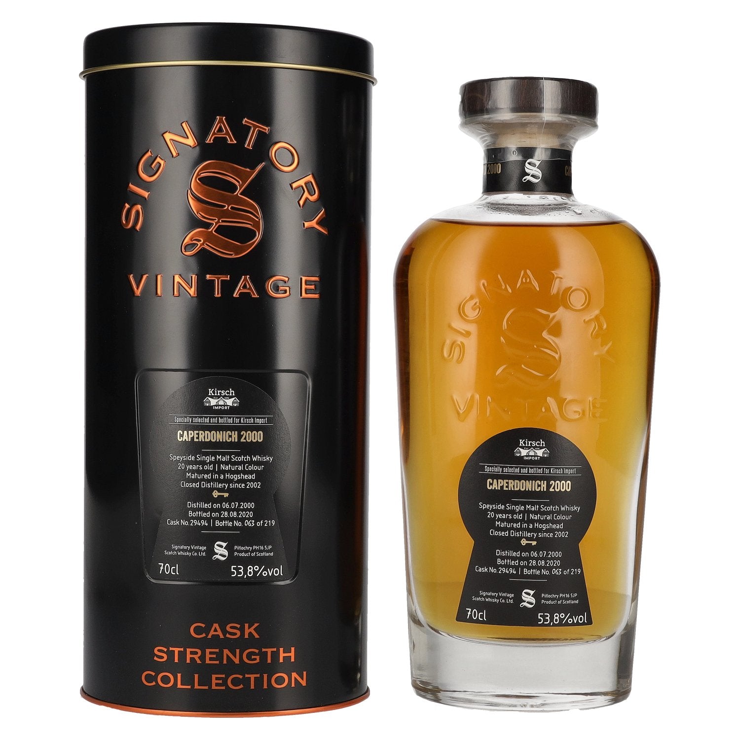 Signatory Vintage CAPERDONICH 20 Years Old Cask Strength 2000 53,8% Vol. 0,7l in Tinbox