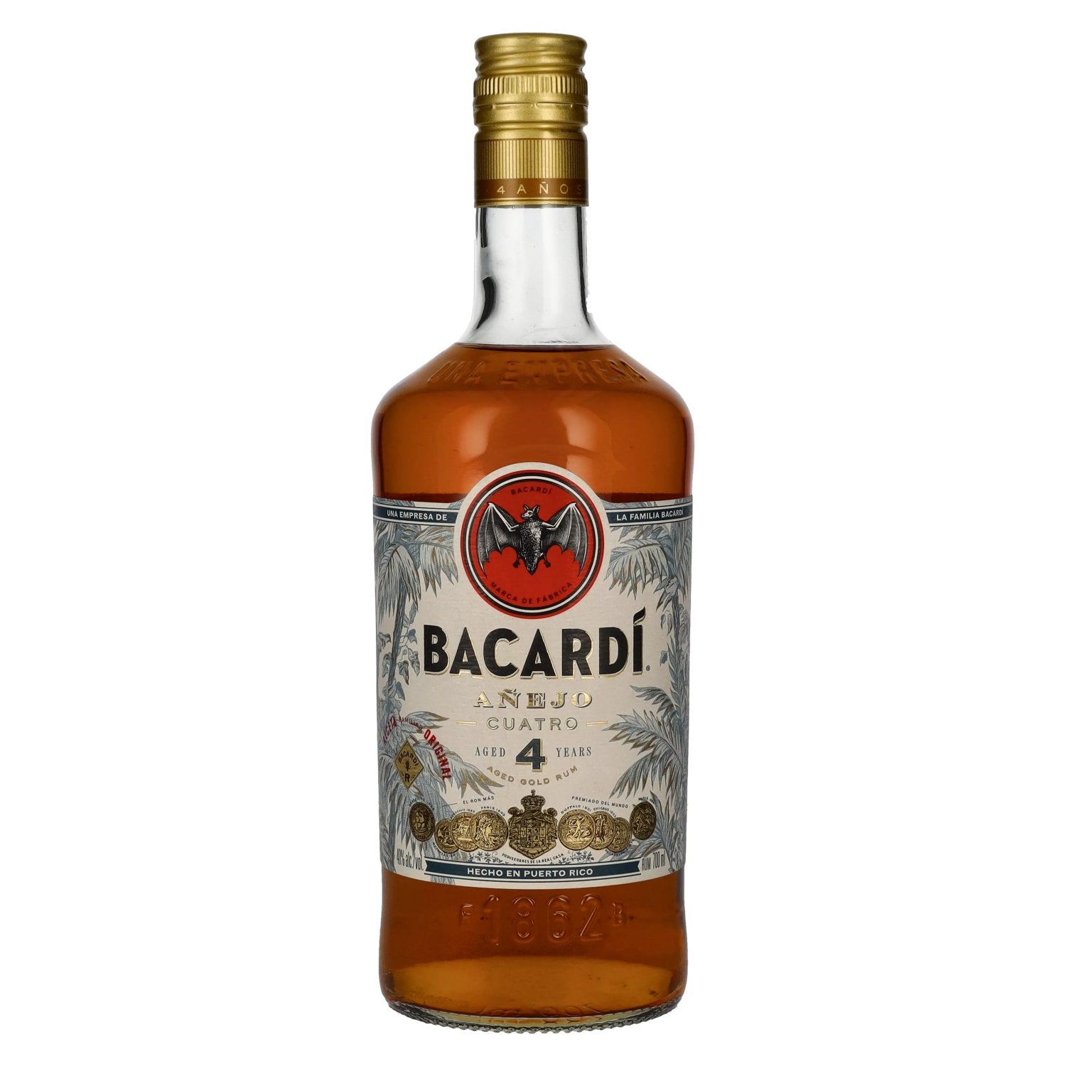 Bacardi 4 Years Old ANEJO CUATRO Gold Rum 40% Vol. 0,7l