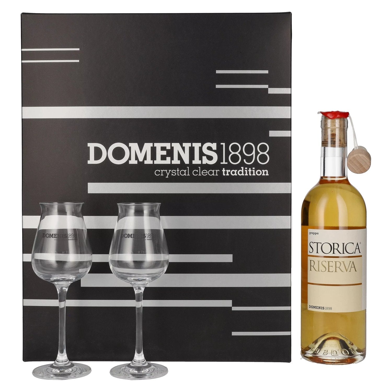 Domenis 1898 STORICA RISERVA Grappa 50% Vol. 0,5l in Giftbox with 2 glasses