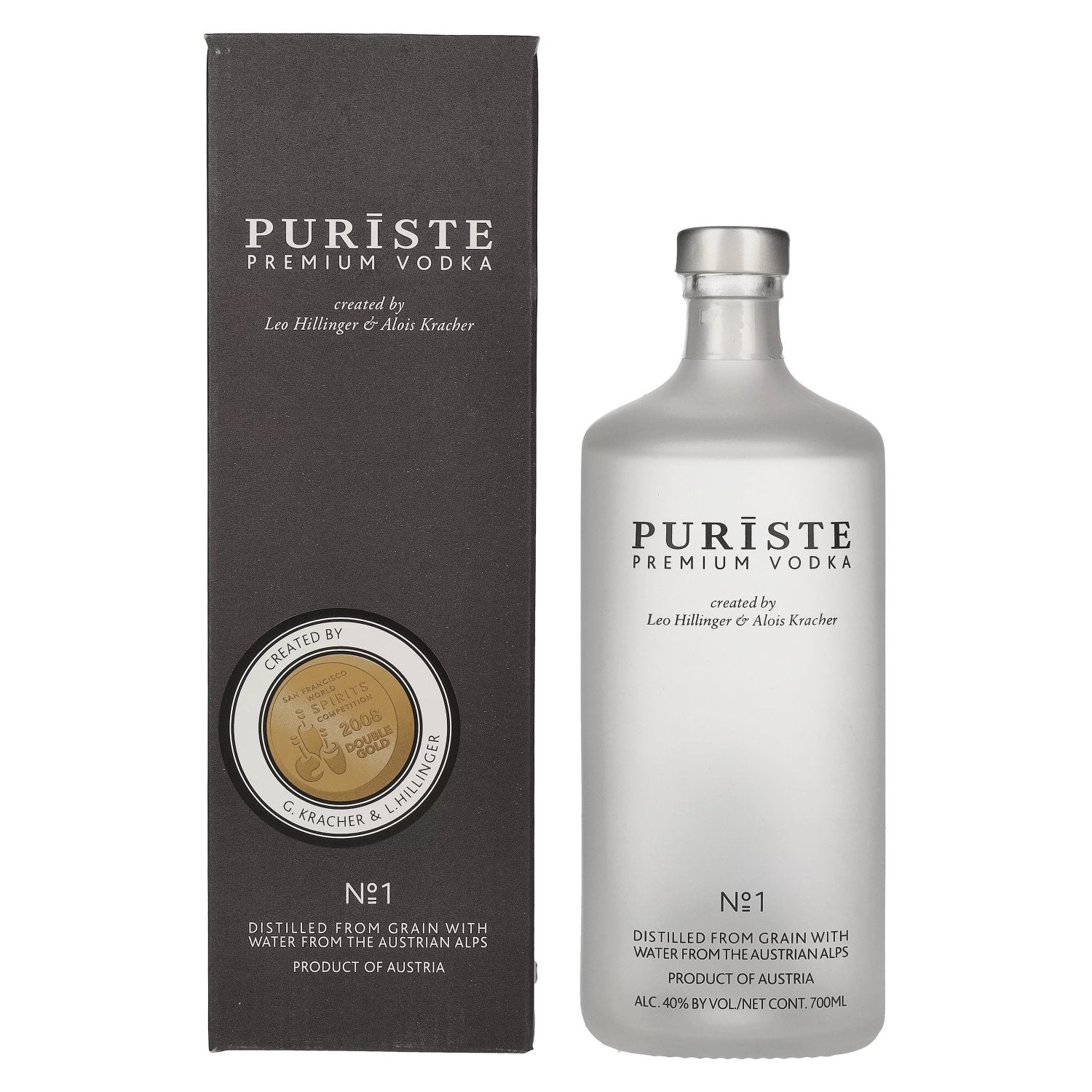 PURISTE Premium Vodka No. 1 by Hillinger & Kracher 40% Vol. 0,7l in Giftbox
