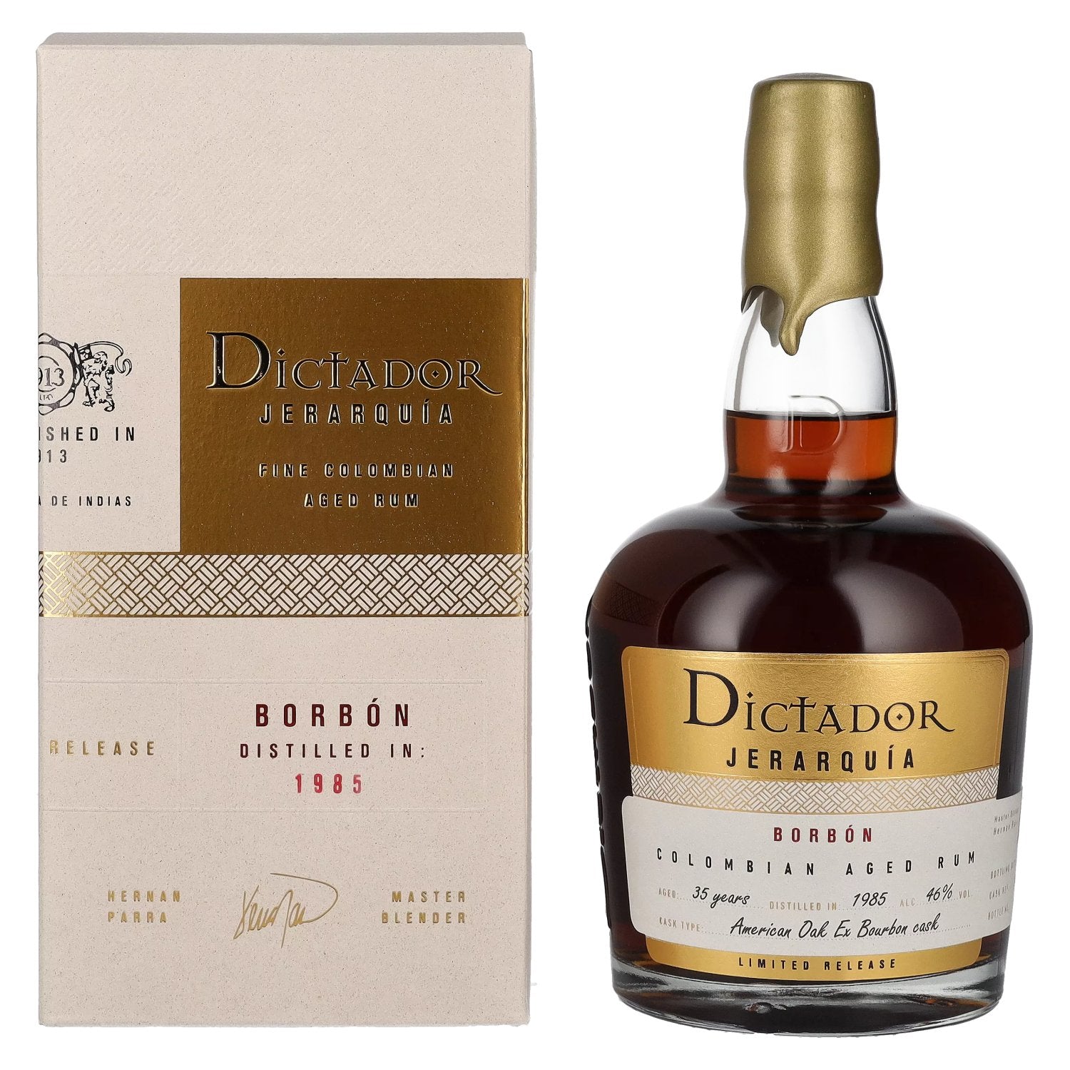 Dictador JERARQUIA 35 Years Old BORBON Rum 1985 46% Vol. 0,7l in Giftbox