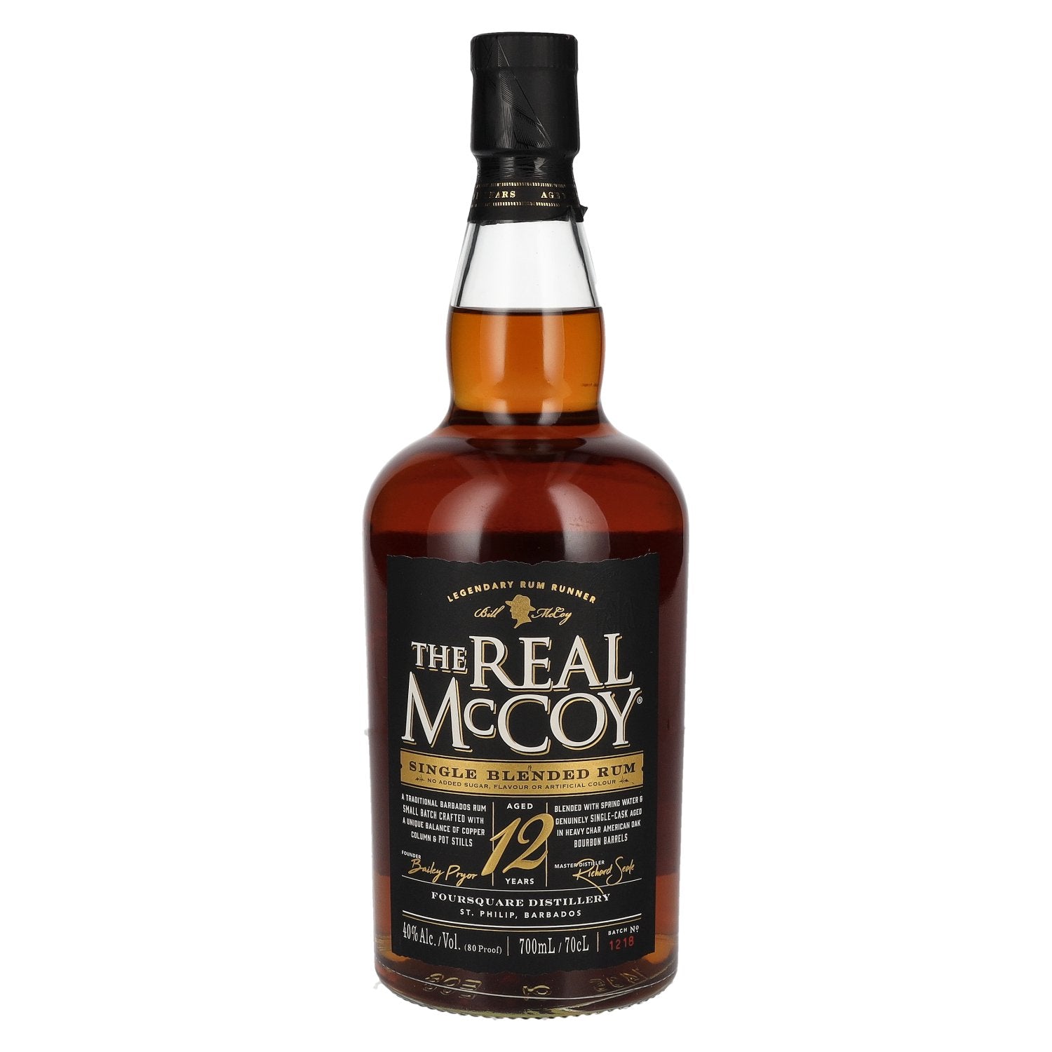 The Real McCoy 12 Years Old Single Blended Rum 40% Vol. 0,7l