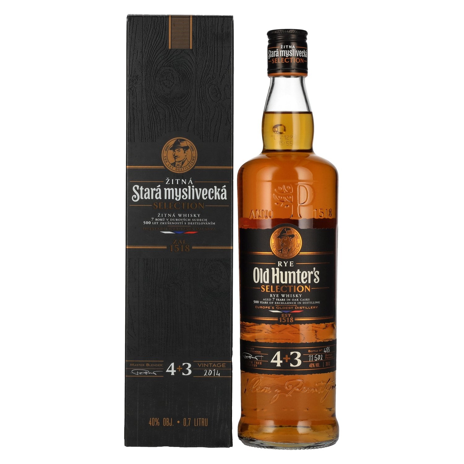 Old Hunter's 7 Years Old SELECTION Rye Whisky 2014 40% Vol. 0,7l in Giftbox